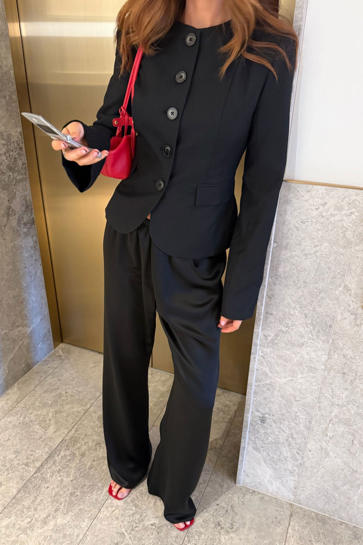 Alexandra Pant Black SATIN PANTS bubish