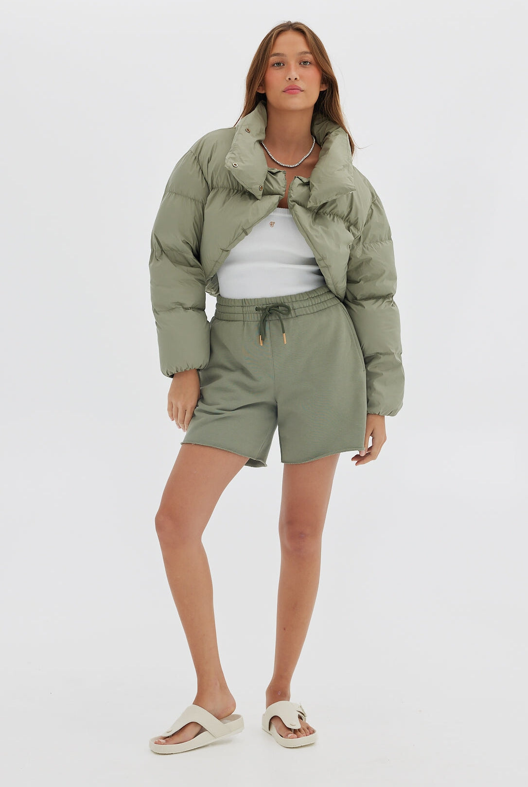 Bolero Puffer - Sage Coats & Jackets Toast Society