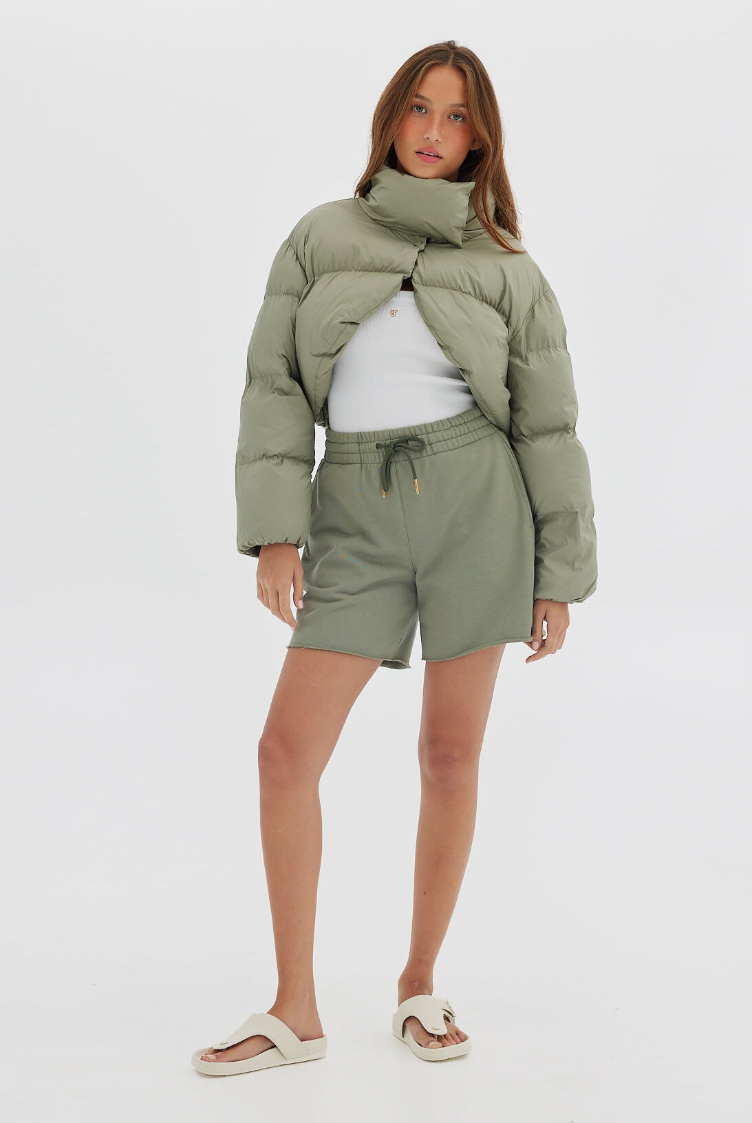 Bolero Puffer - Sage Coats & Jackets Toast Society