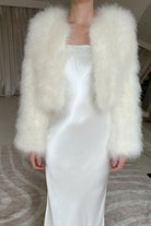 bubish Manhattan Crop Feather Jacket Ivory JACKET