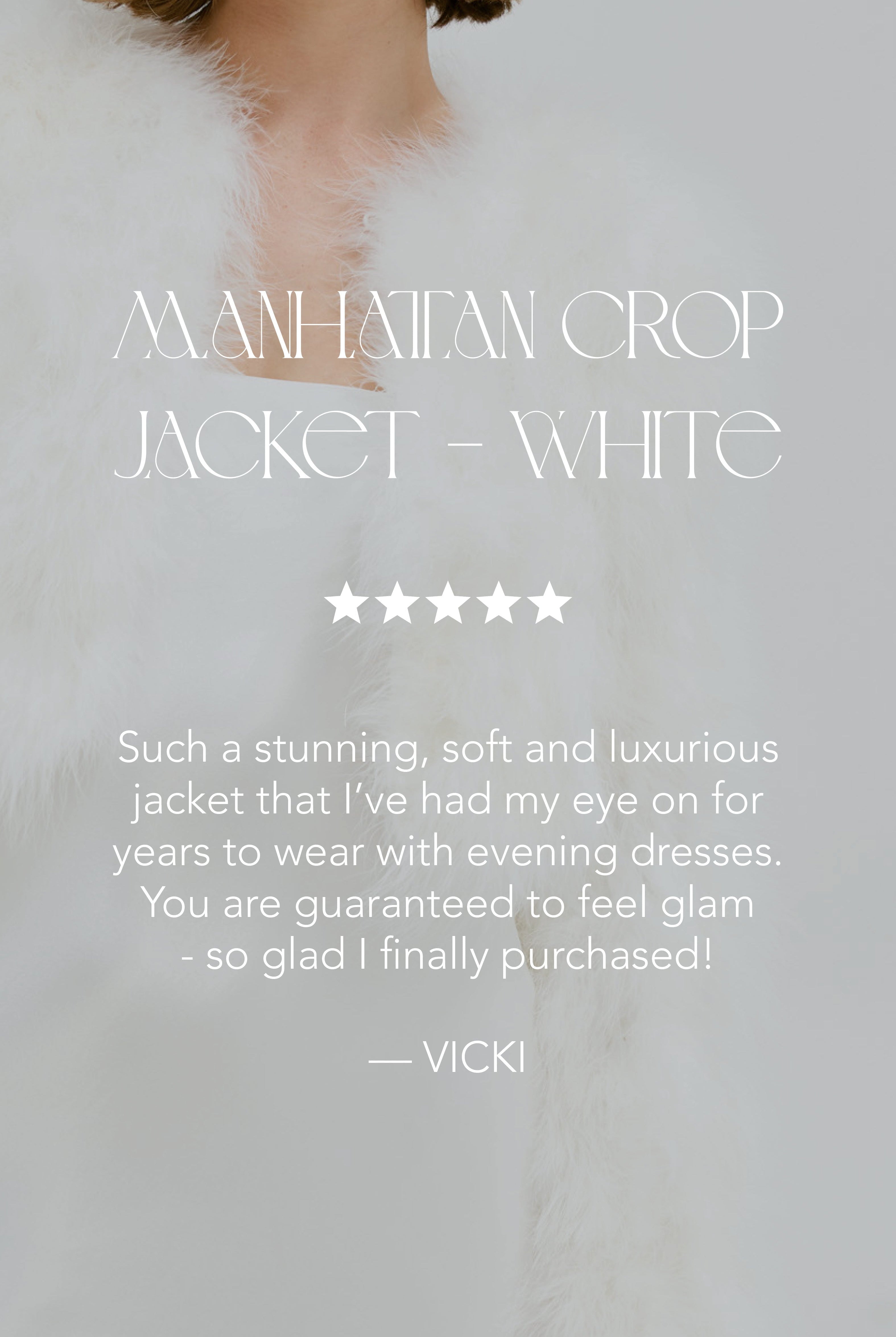 bubish Manhattan Crop Feather Jacket White JACKET