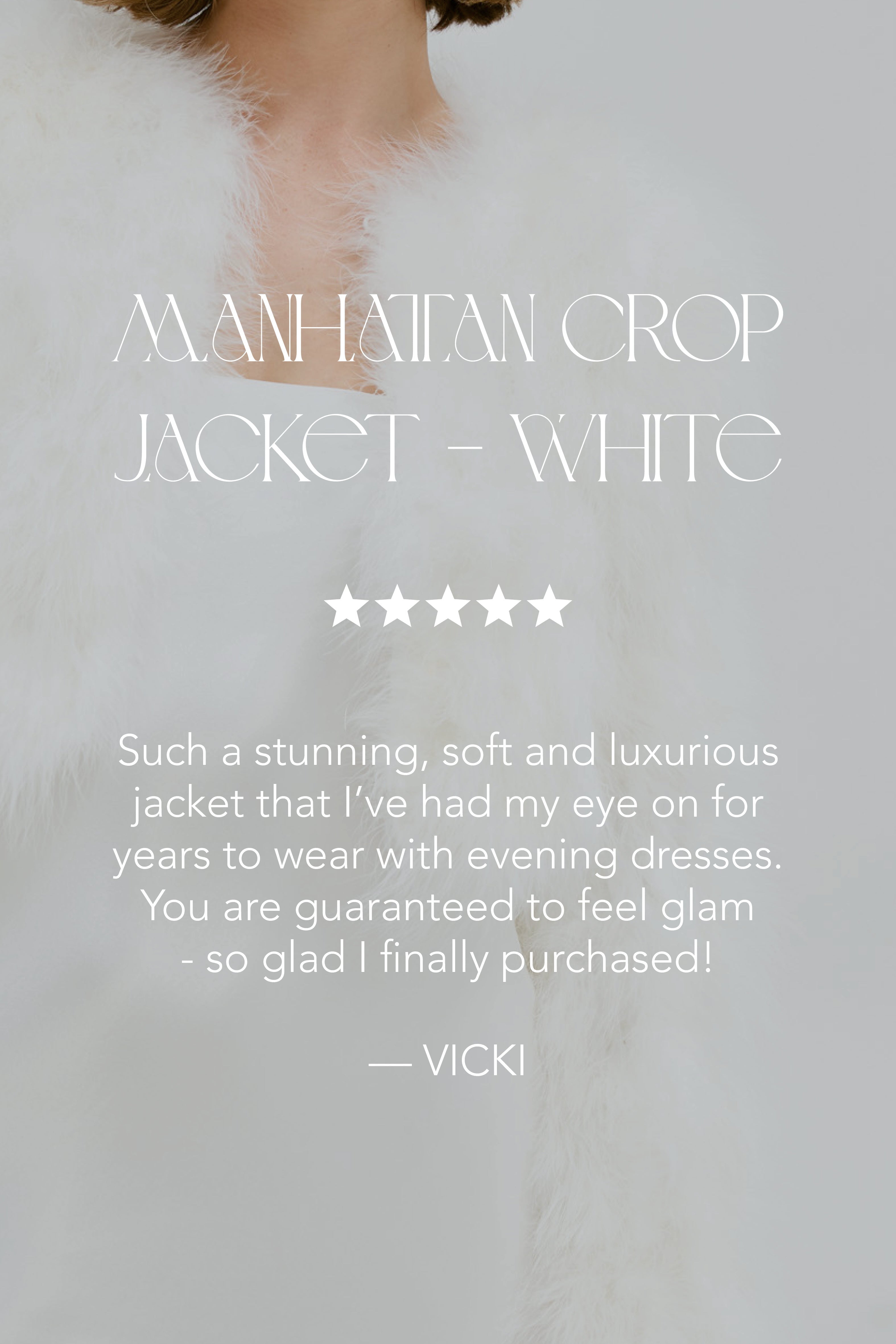 bubish Manhattan Crop Feather Jacket White JACKET