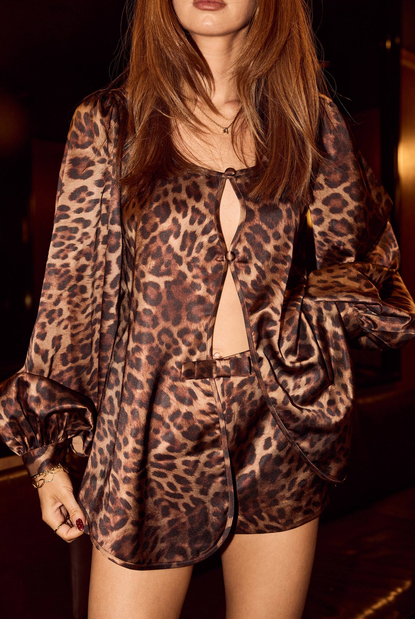 bubish Penelope Bow Hot Short Leopard SHORTS