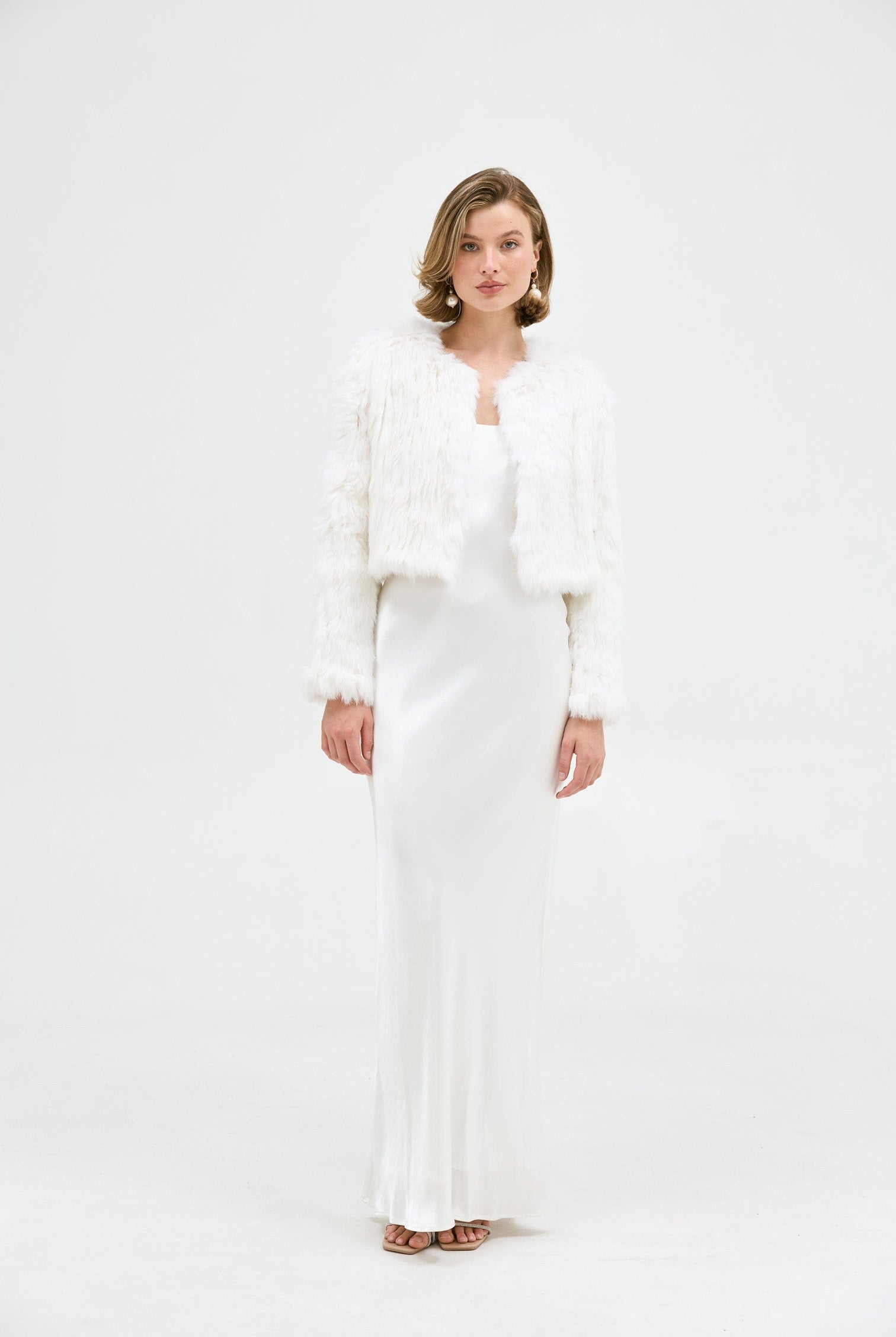 Lola Crop Jacket - White Cropped Jacket Bubish Luxe