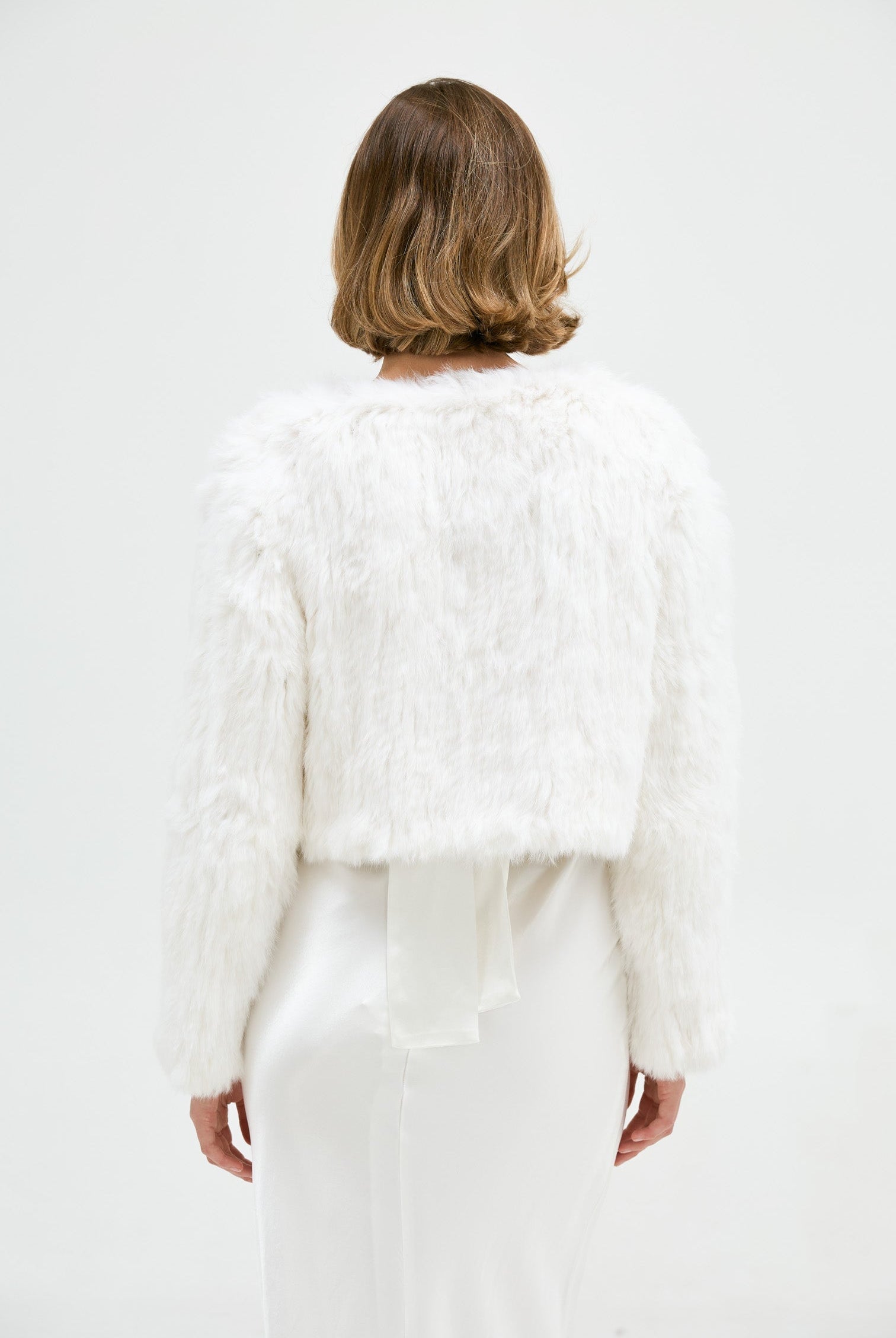 Lola Crop Jacket - White Cropped Jacket Bubish Luxe
