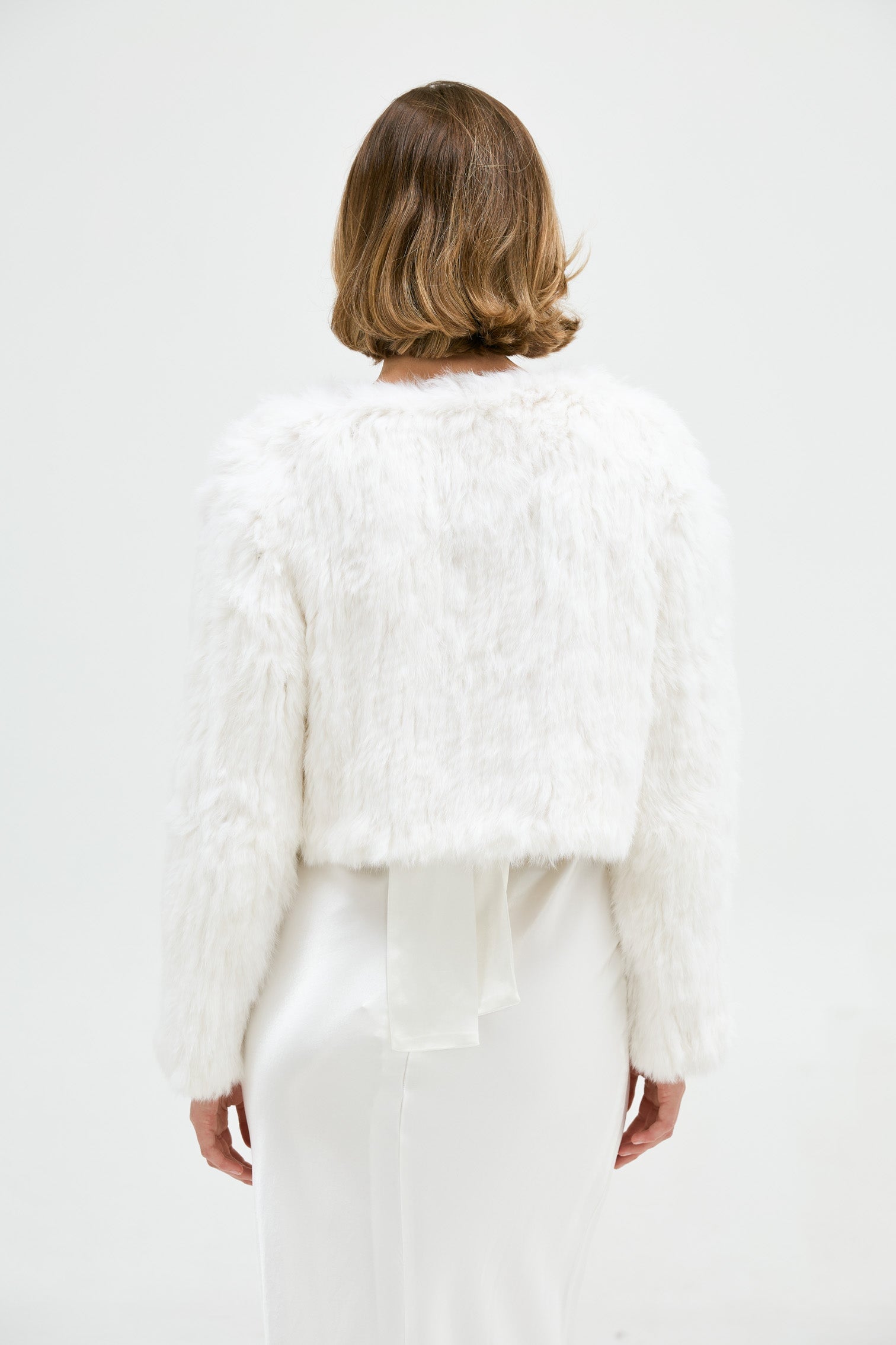 Lola Crop Jacket - White Cropped Jacket Bubish Luxe