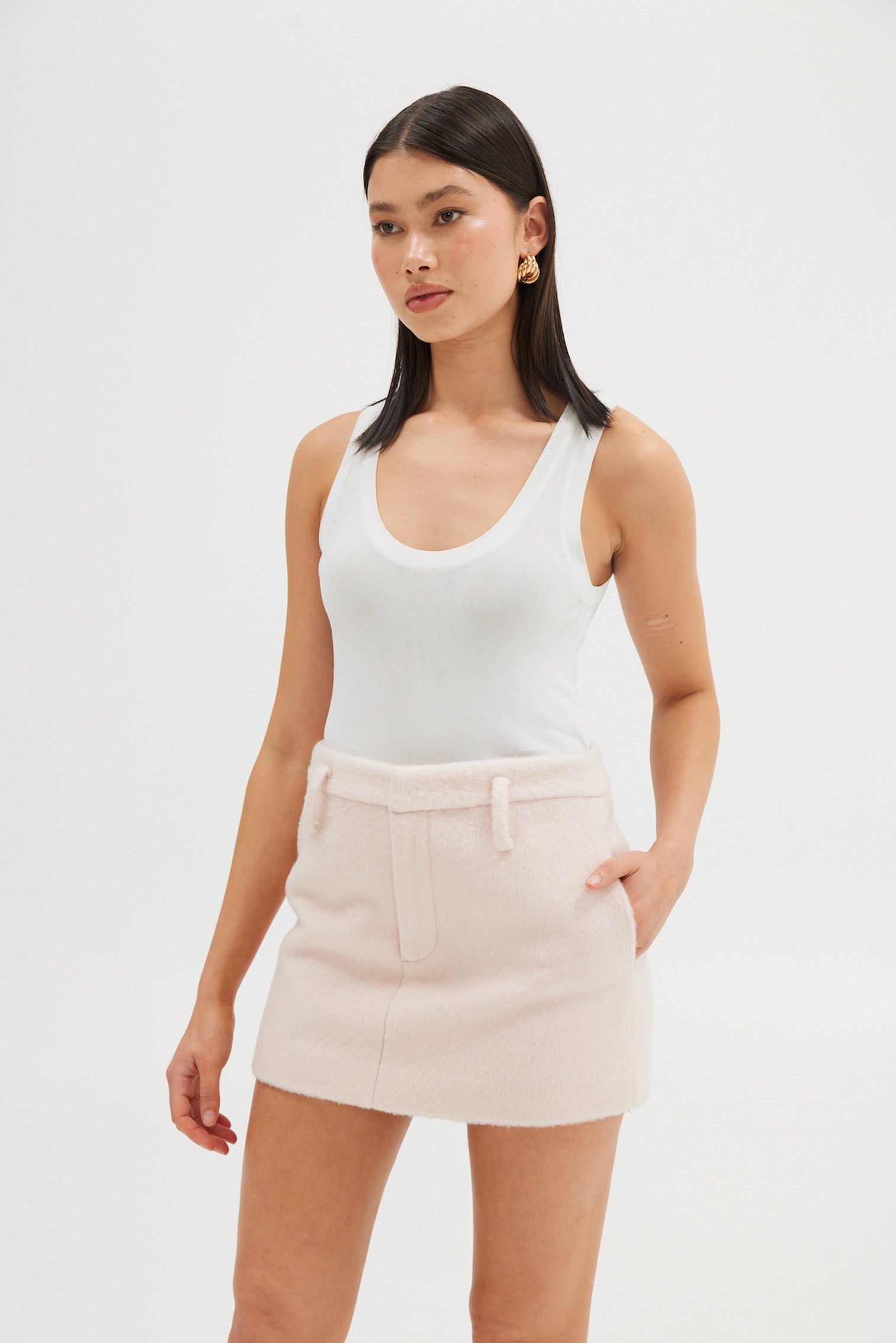 Harper Wool Mini Skirt Bubish