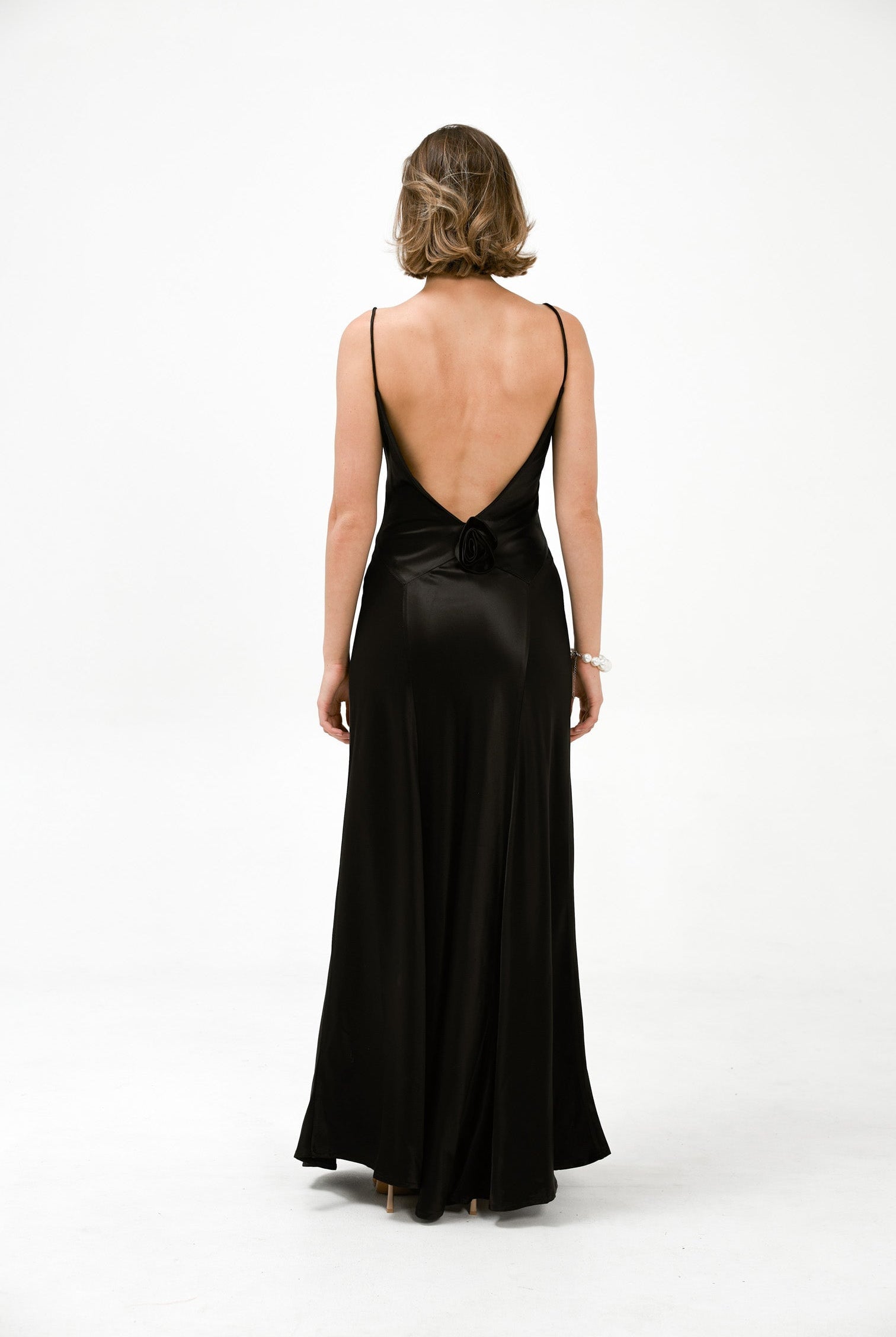 Savannah Rosette Gown - Black Bubish