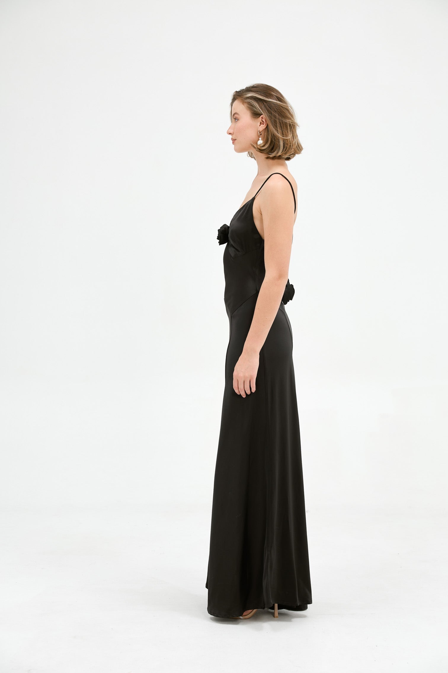 Savannah Rosette Gown - Black Bubish