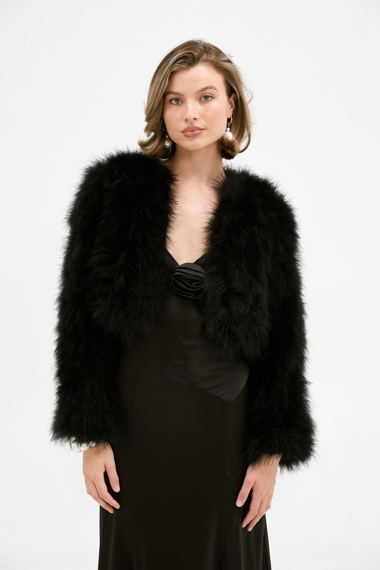 Savannah Rosette Gown - Black Bubish