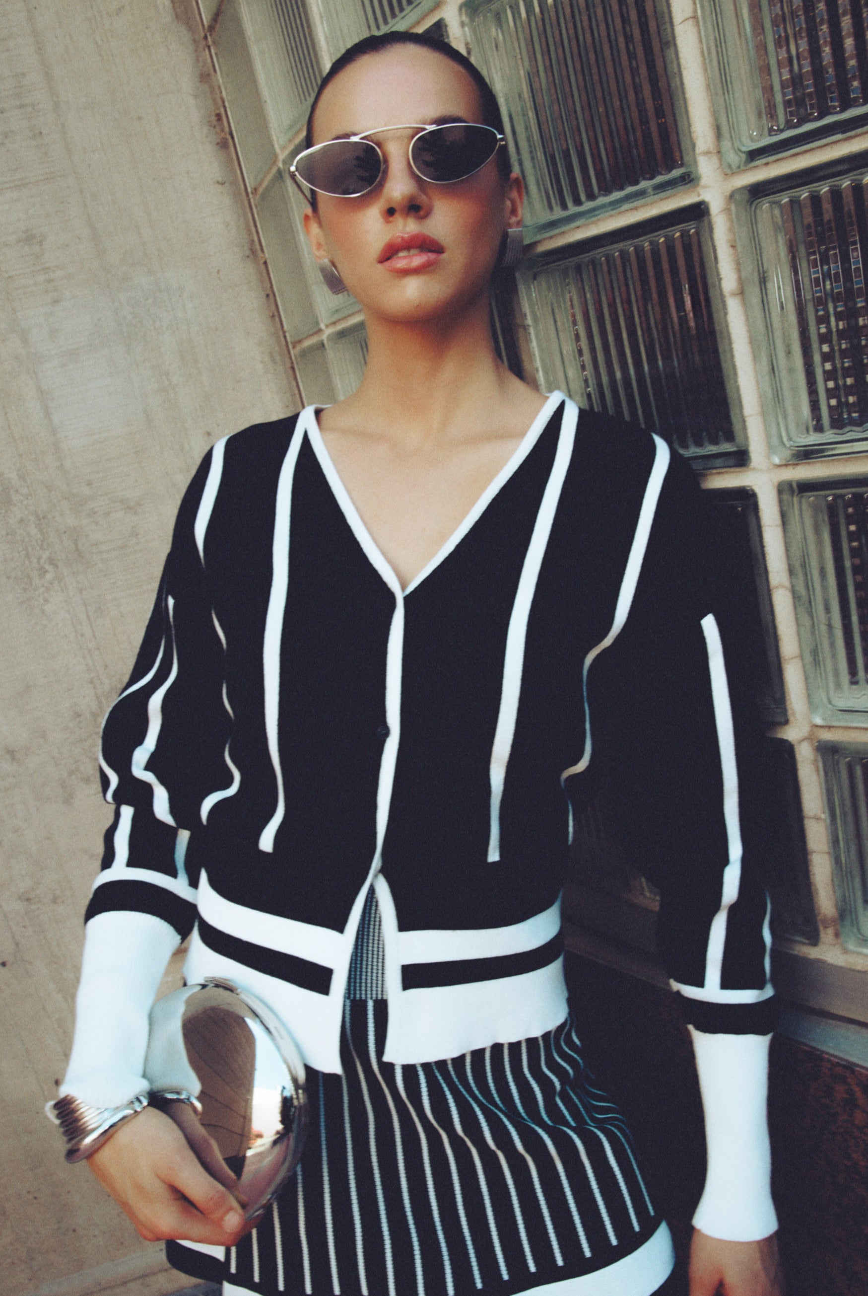 Bubish Simone Knit Skirt Black White SKIRT