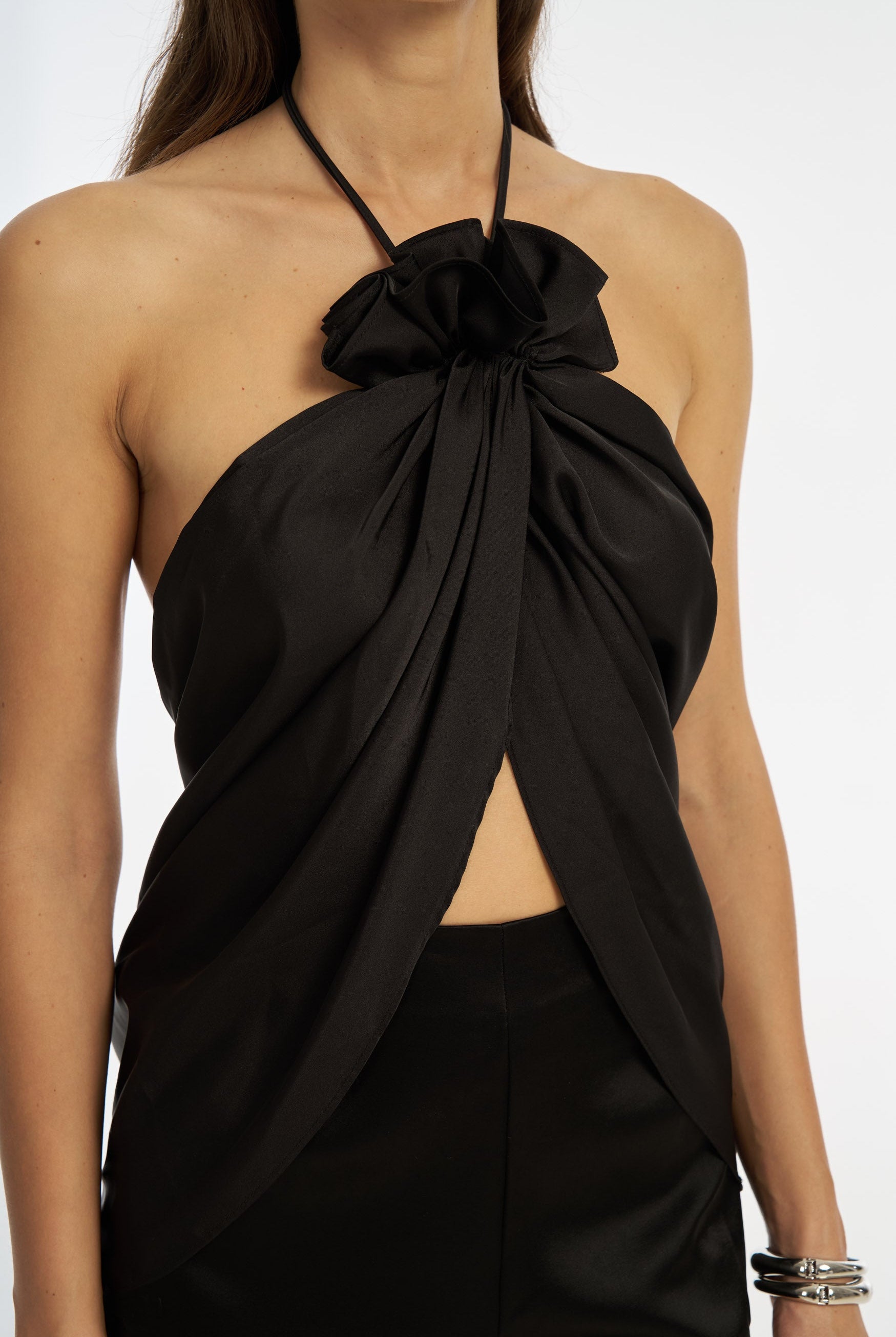 Bloom Halter Top - Black TOP Bubish Luxe