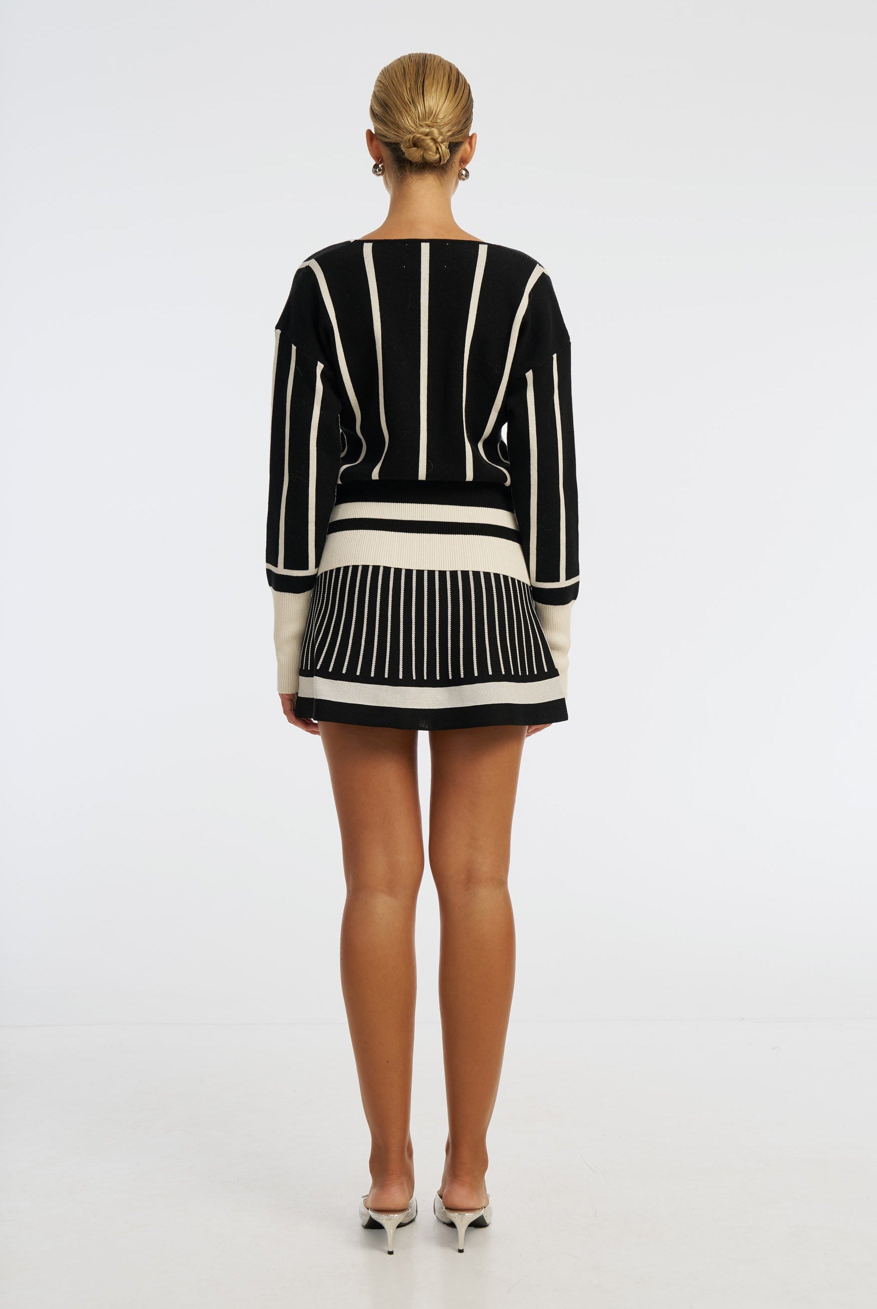 Bubish Simone Knit Cardigan Black White TOP