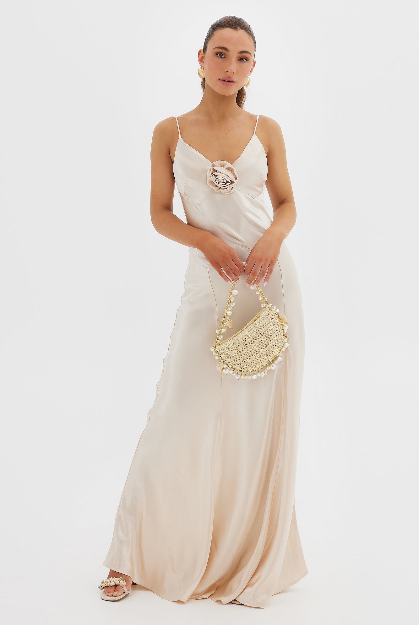 Savannah Rosette Gown - Ivory Bubish
