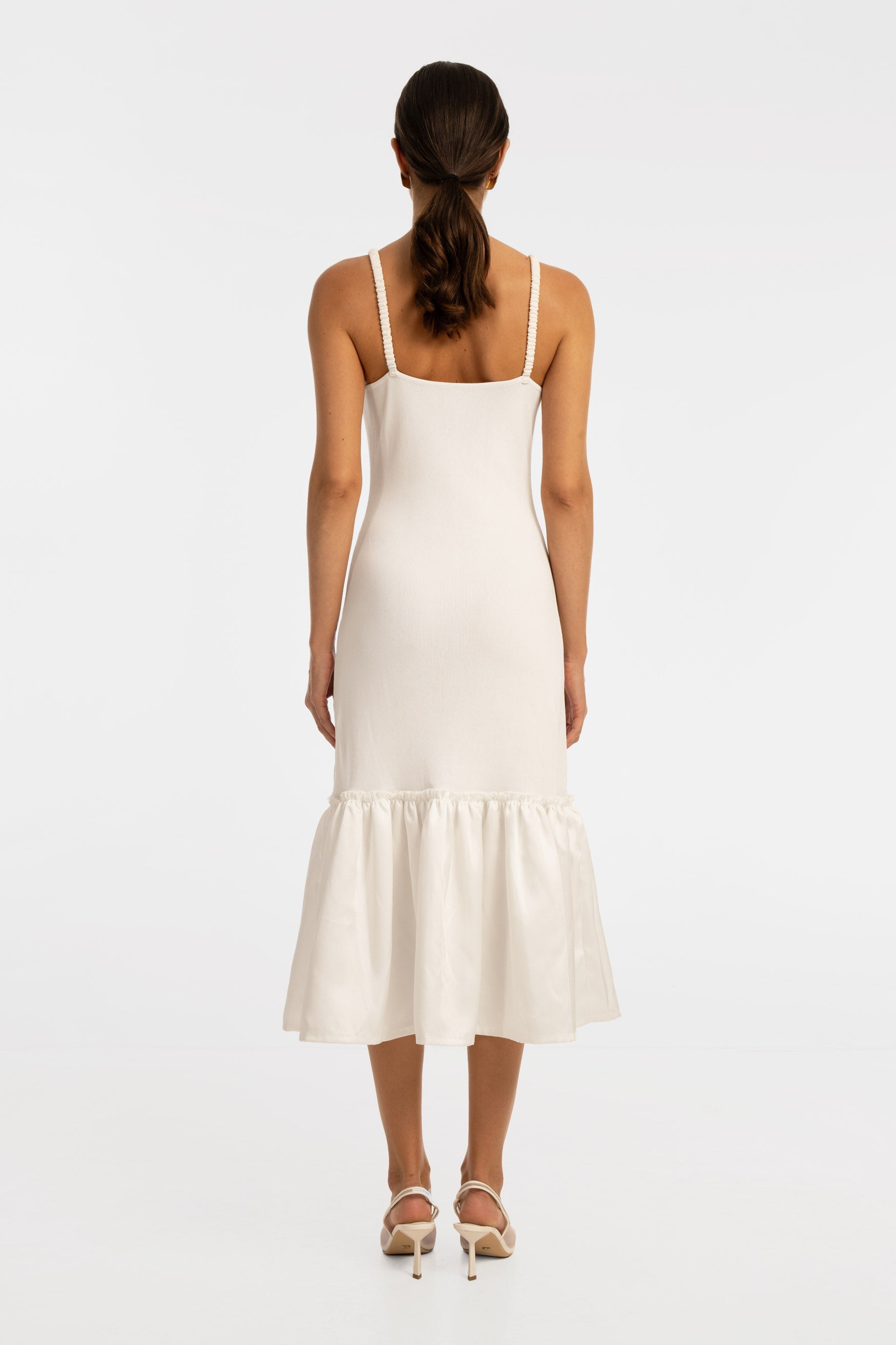 Victoria Knit Midi Dress - White DRESS Bubish Luxe
