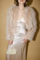 bubish Manhattan Crop Feather Jacket Creme Brulee JACKET