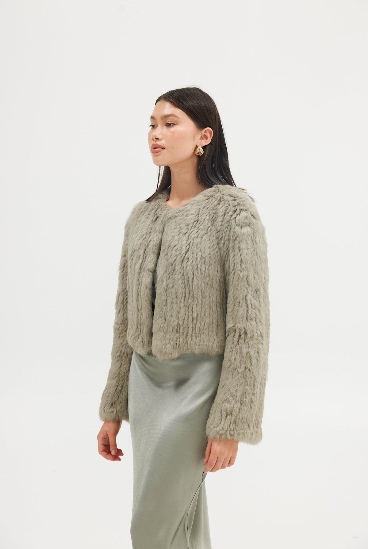 Lola Crop Jacket - Sage Cropped Jacket Bubish Luxe