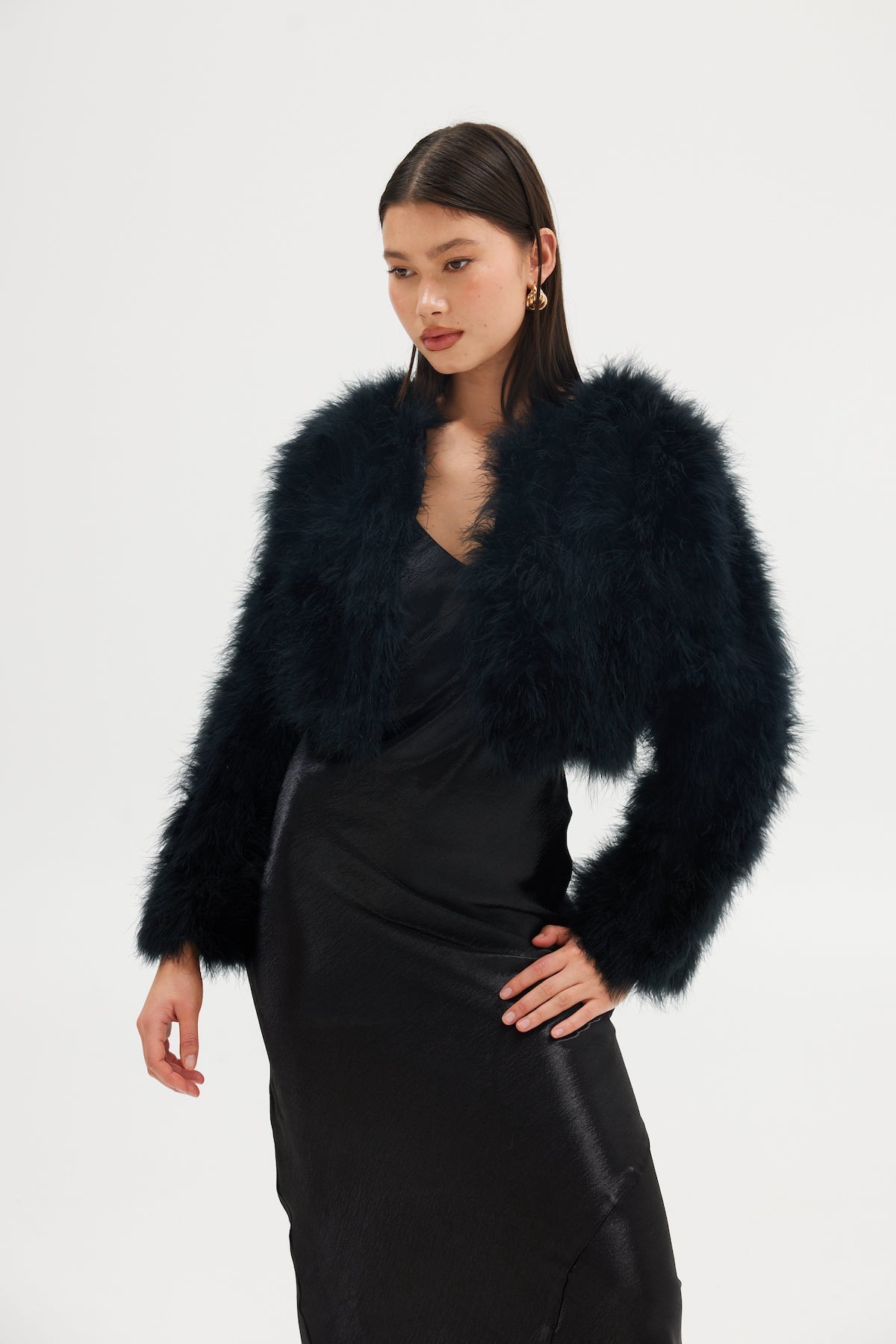 Manhattan Crop Jacket - Black Cropped Jacket Bubish Luxe