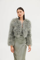 Manhattan Crop Jacket - Sage Cropped Jacket Bubish Luxe