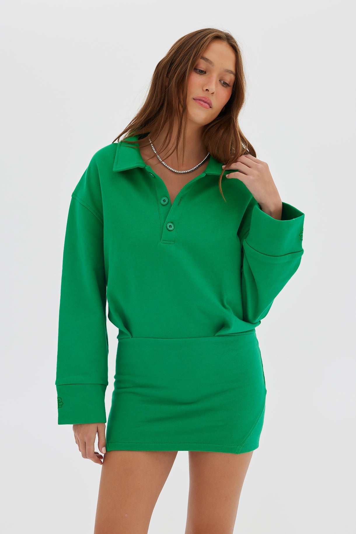 Polo Sweater Dress - Bottega Green Dress Toast Society