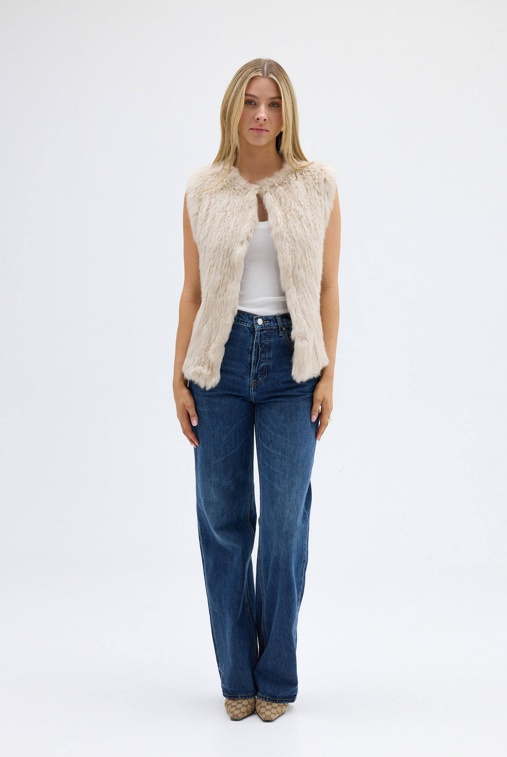bubish Audrey Fur Vest Oatmeal VEST