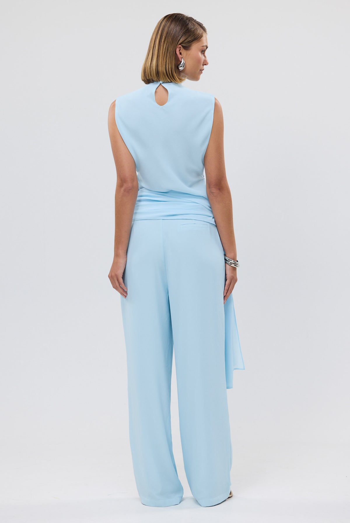 bubish Ava Waist Tie Top Sky Blue MATCHING SETS