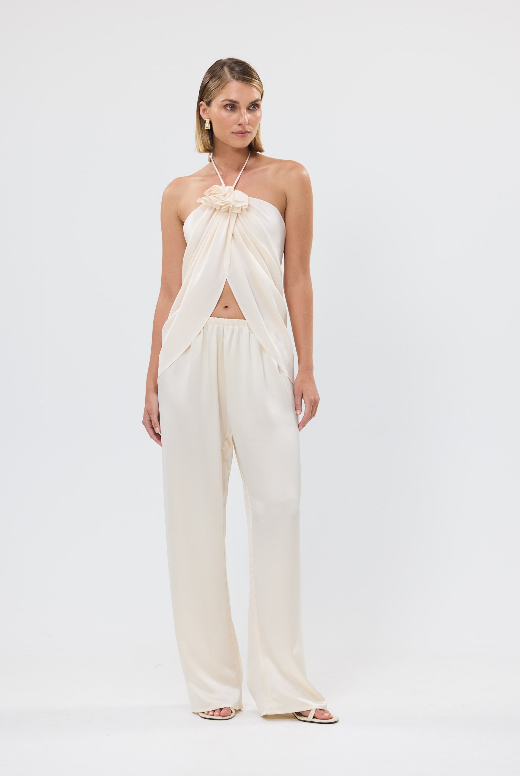 bubish Bloom Halter Top Ivory PARTY TOP