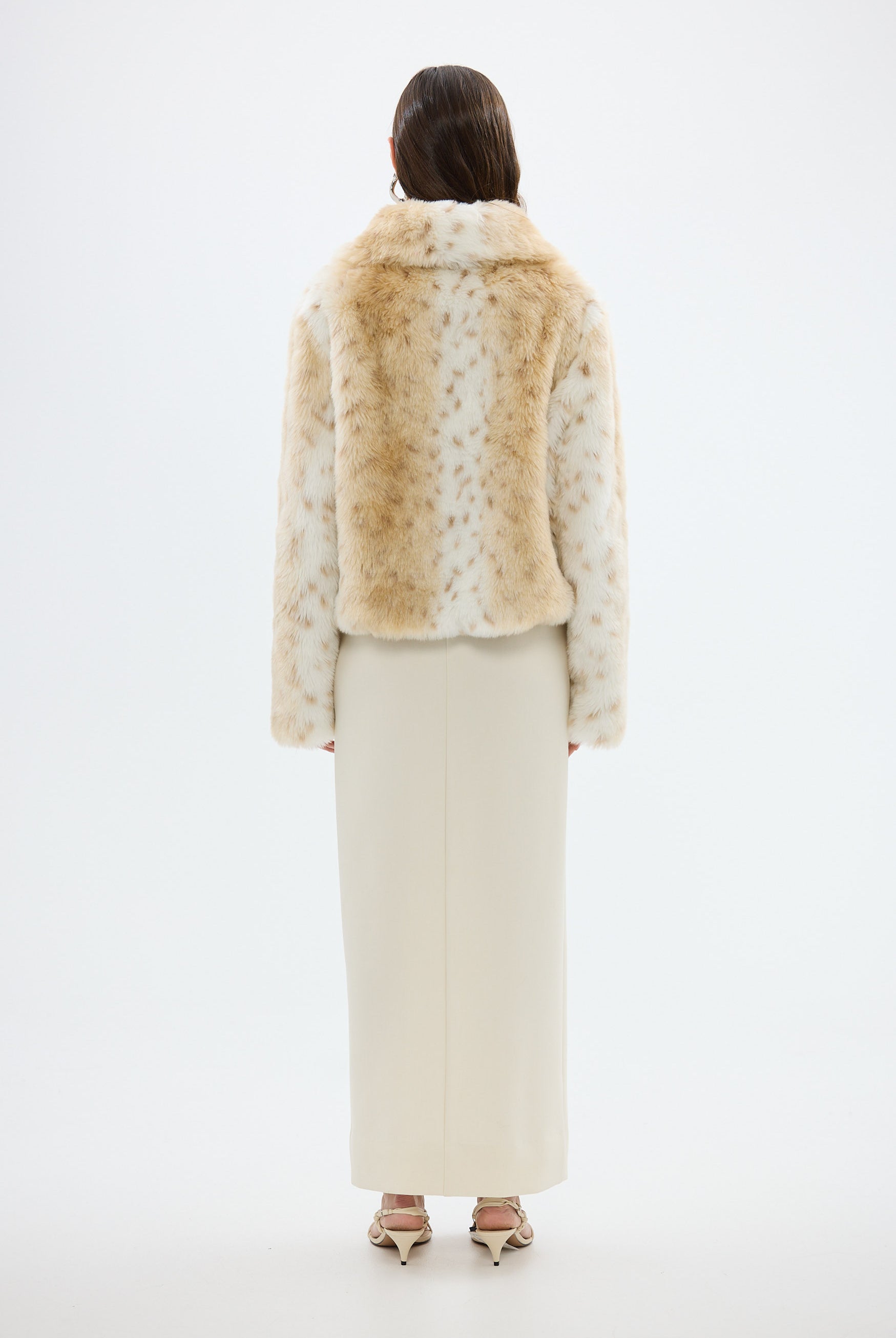 Chelsea Faux Fur Jacket Neutral FAUX FUR ANIMAL PRINT JACKET bubish