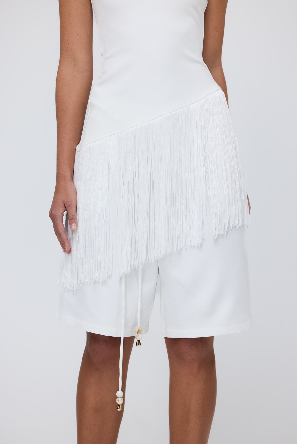 bubish Chiara Racerback Tassel Top White TASSEL TOP