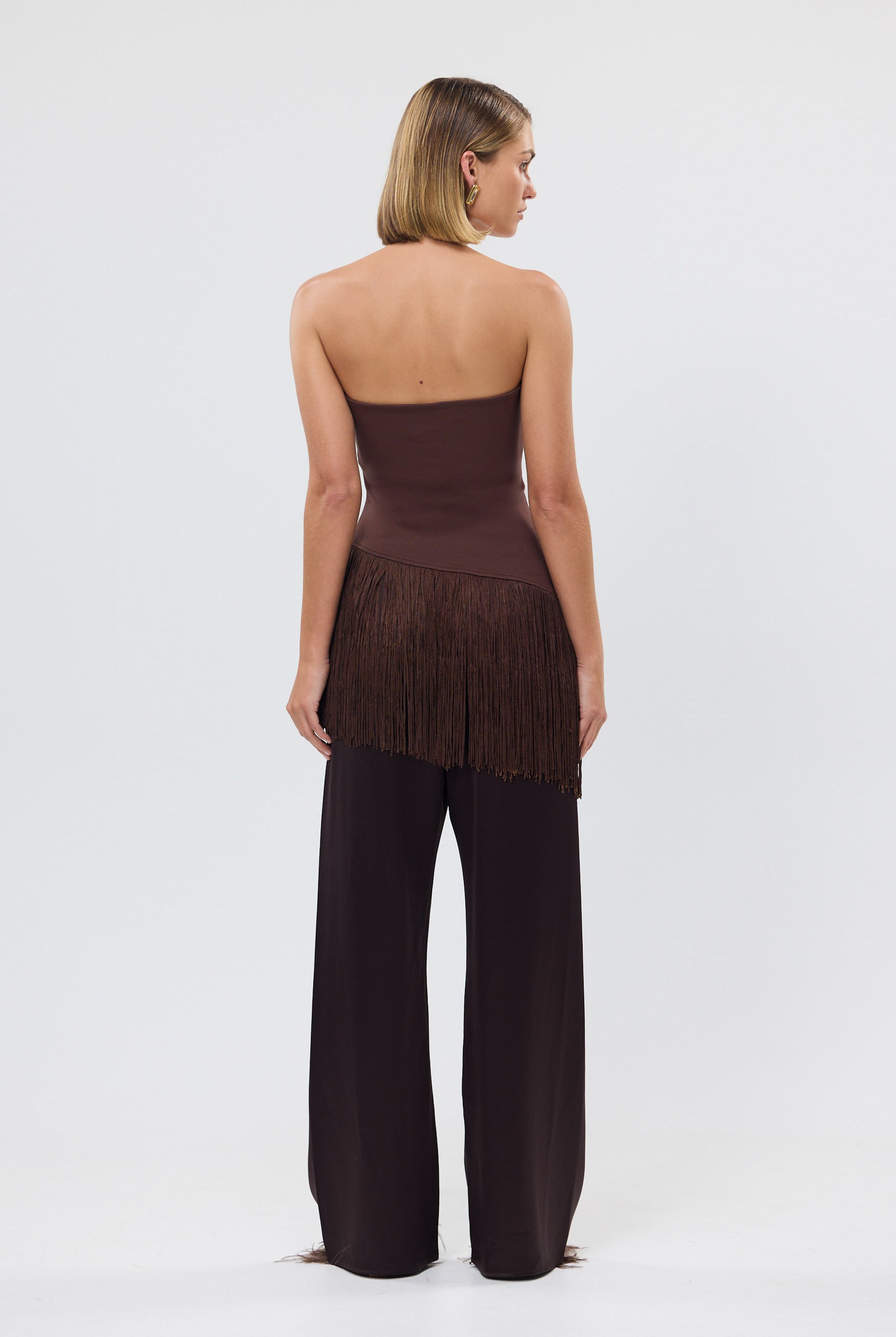 bubish Chiara Strapless Tassel Top Chocolate TASSEL TOP