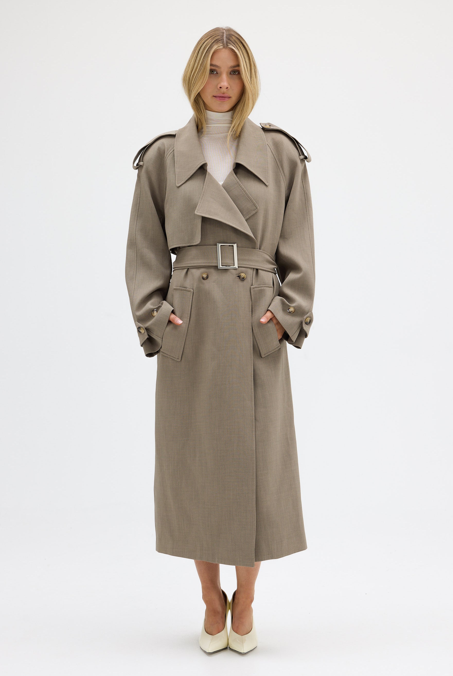 bubish Dillon Trench Coat Taupe COAT