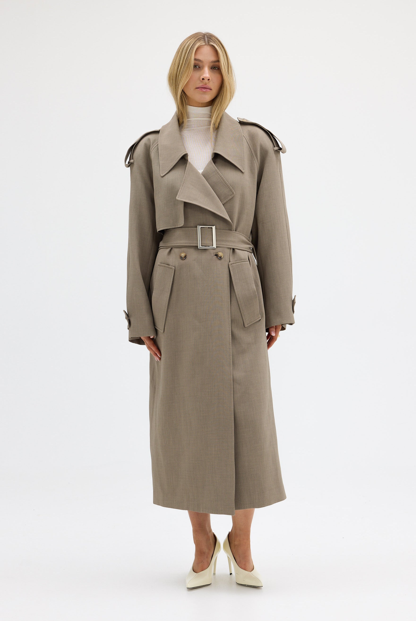bubish Dillon Trench Coat Taupe COAT