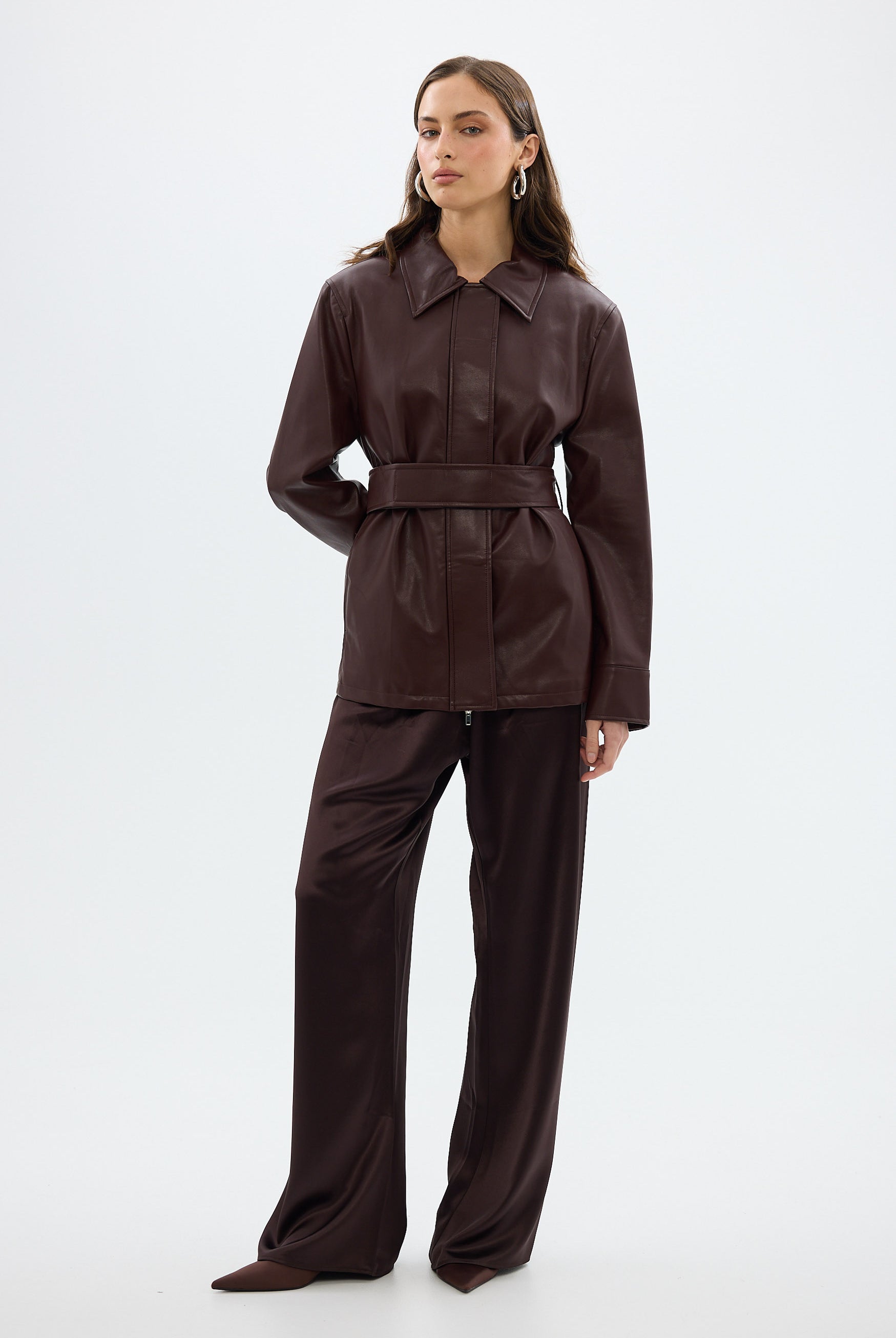 bubish Ellery Faux Leather Jacket Bordeaux FAUX LEATHER JACKET