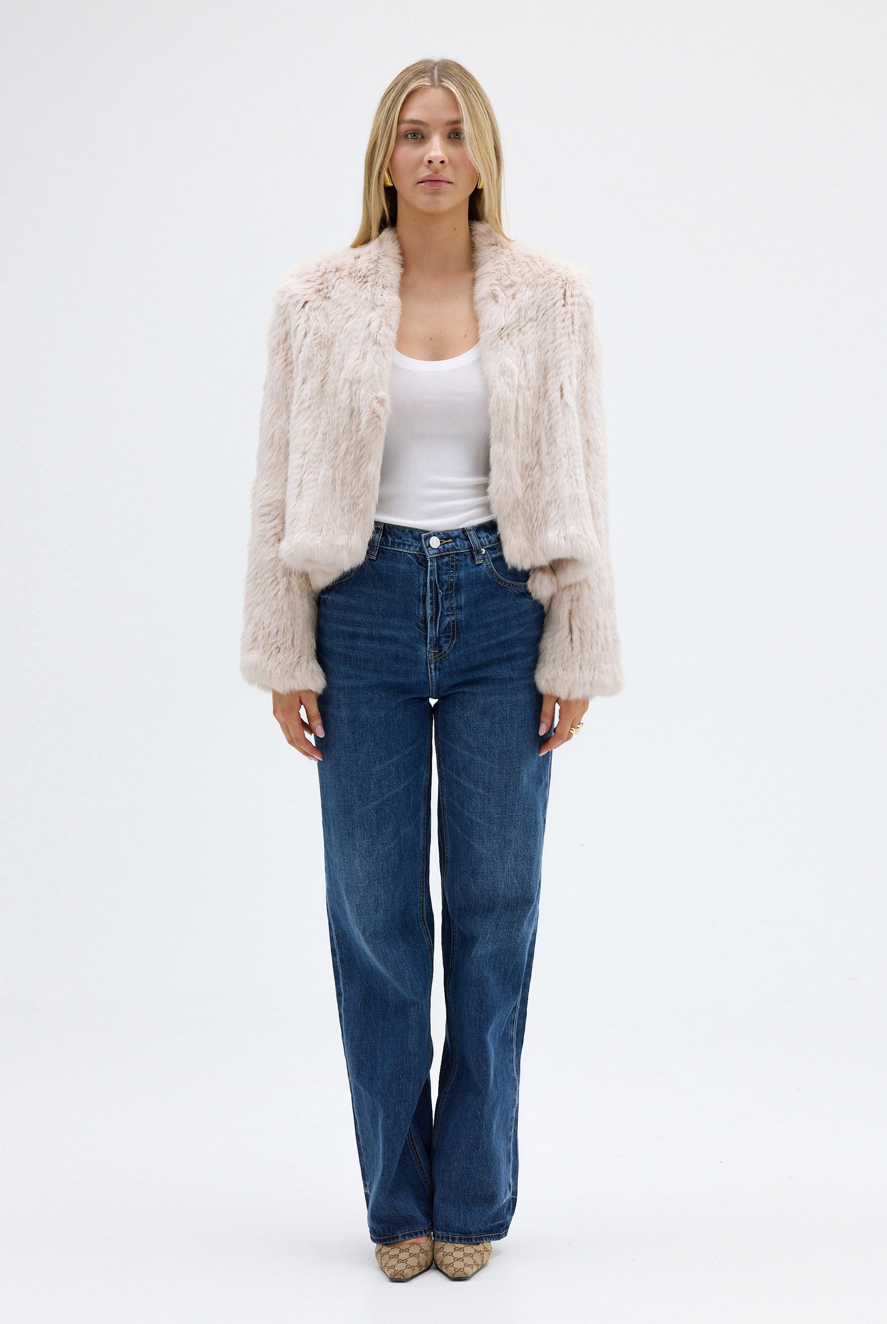 bubish Emma Fur Jacket Stone JACKET