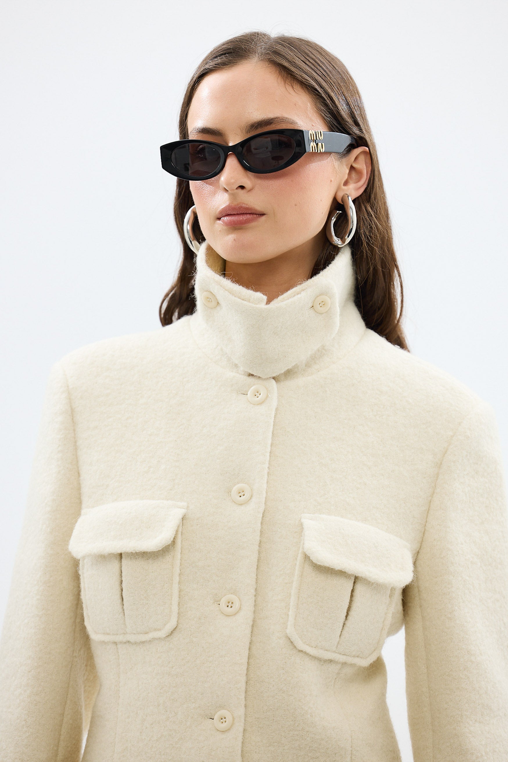 bubish Franca Wool Blazer Dress Ivory WOOL BLAZER DRESS