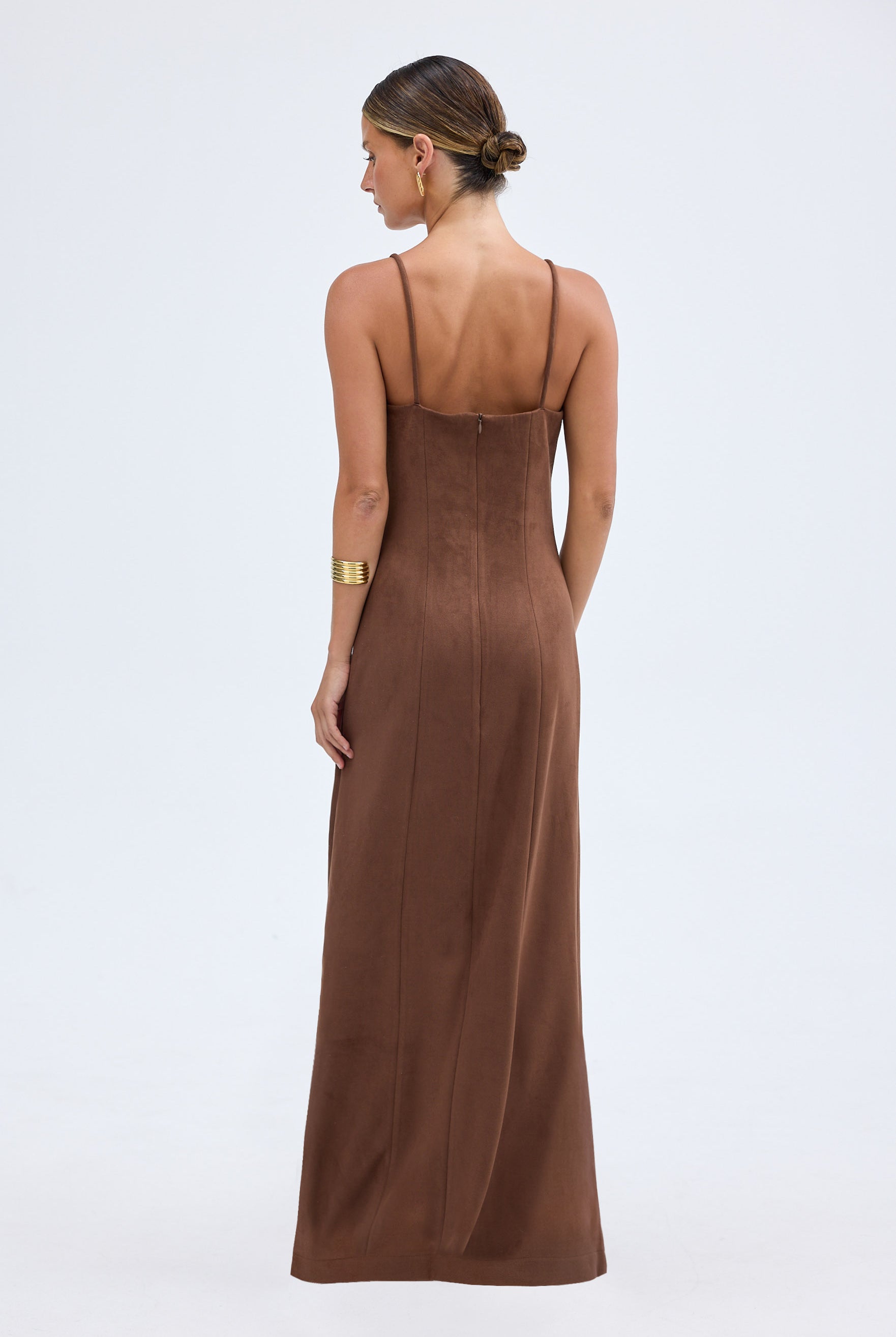 bubish Gariella Faux Suede Maxi Dress Mousse DRESS