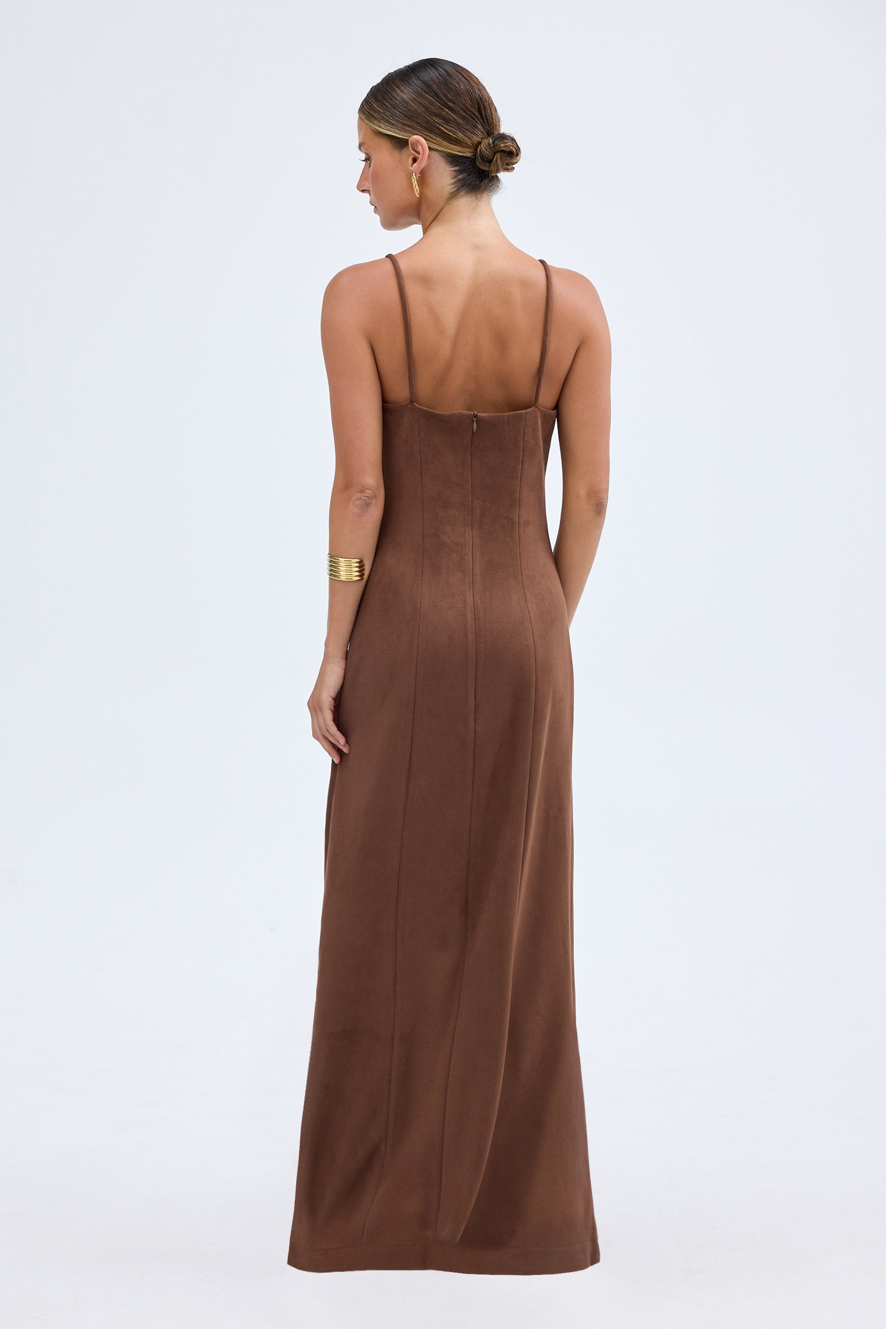 bubish Gariella Faux Suede Maxi Dress Mousse DRESS