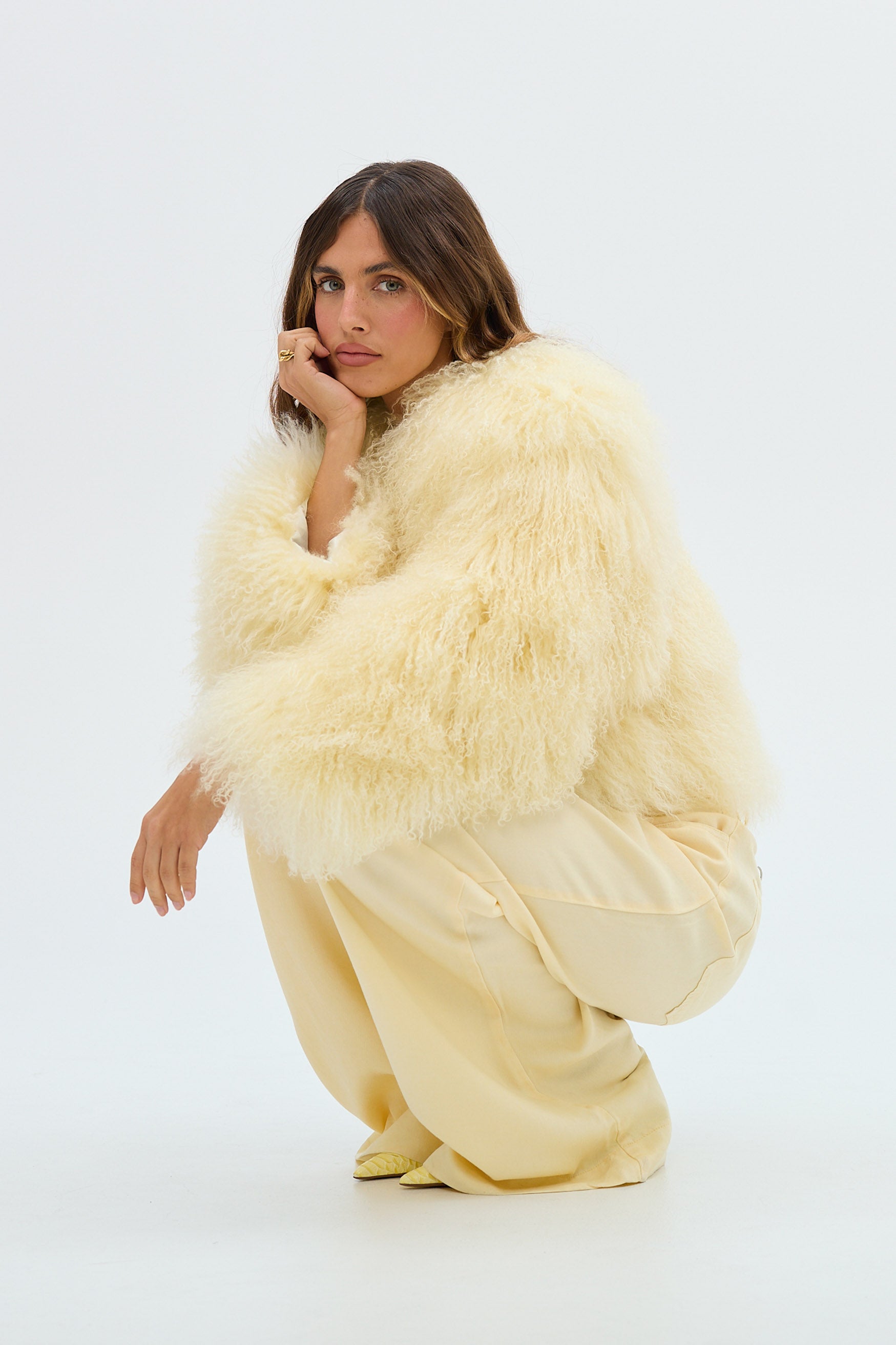 bubish Georgina Jacket Pale Yellow FUR JACKET