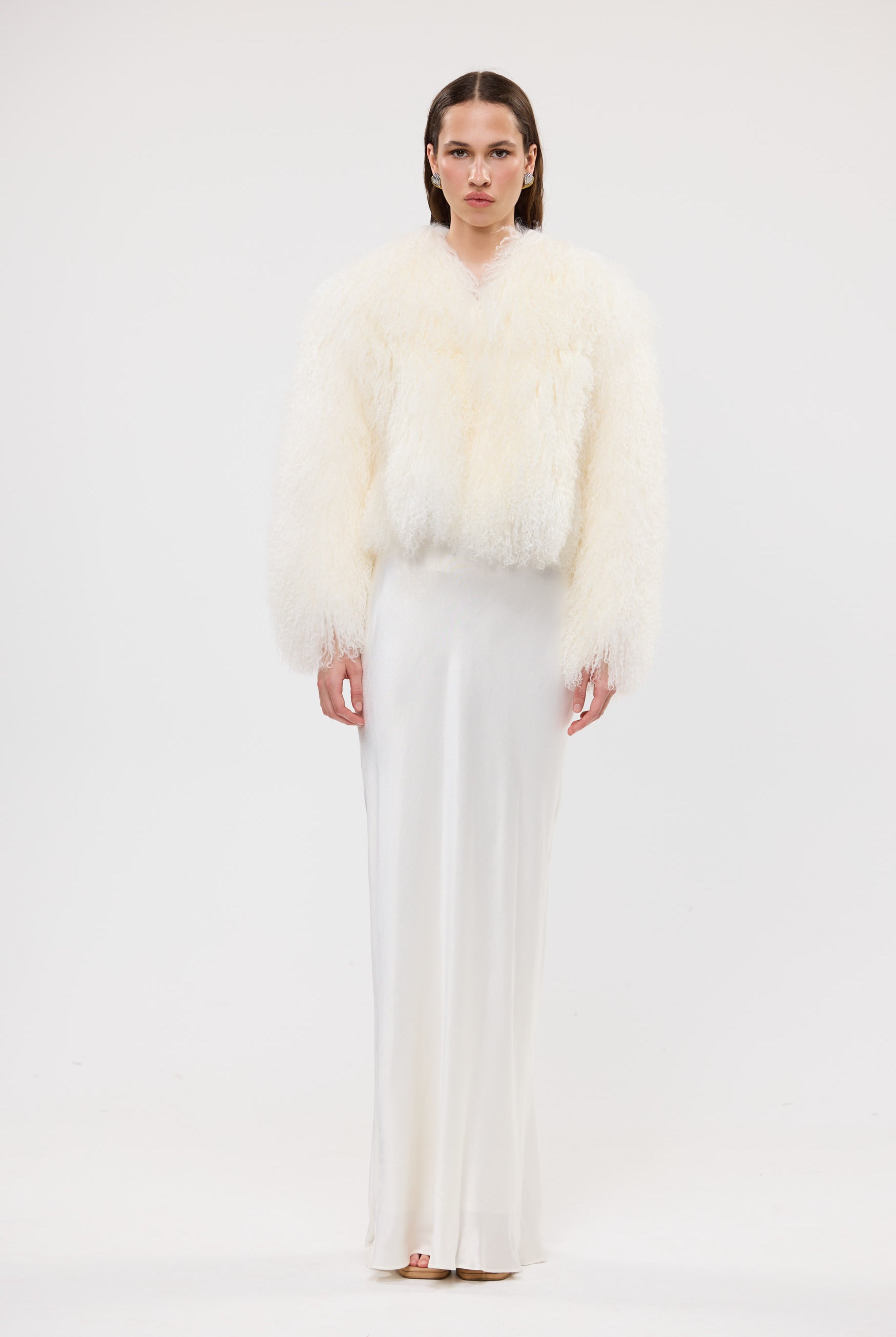 bubish Georgina Jacket - White WOOL SHEARLING JACKET