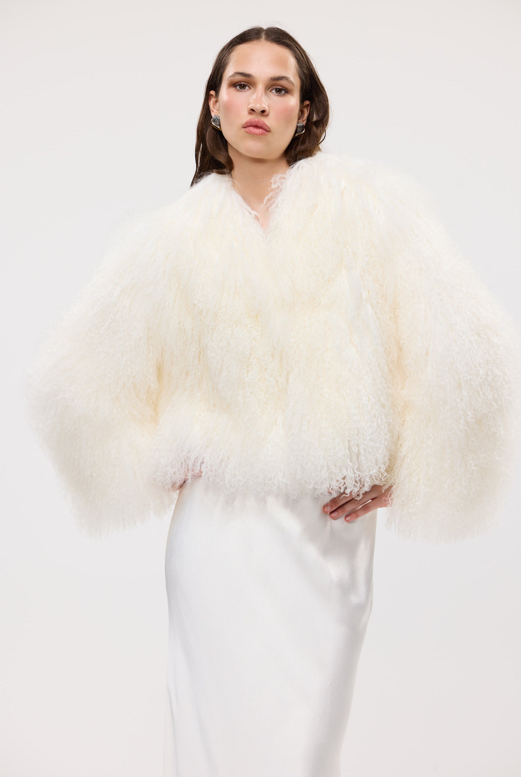 bubish Georgina Jacket - White WOOL SHEARLING JACKET