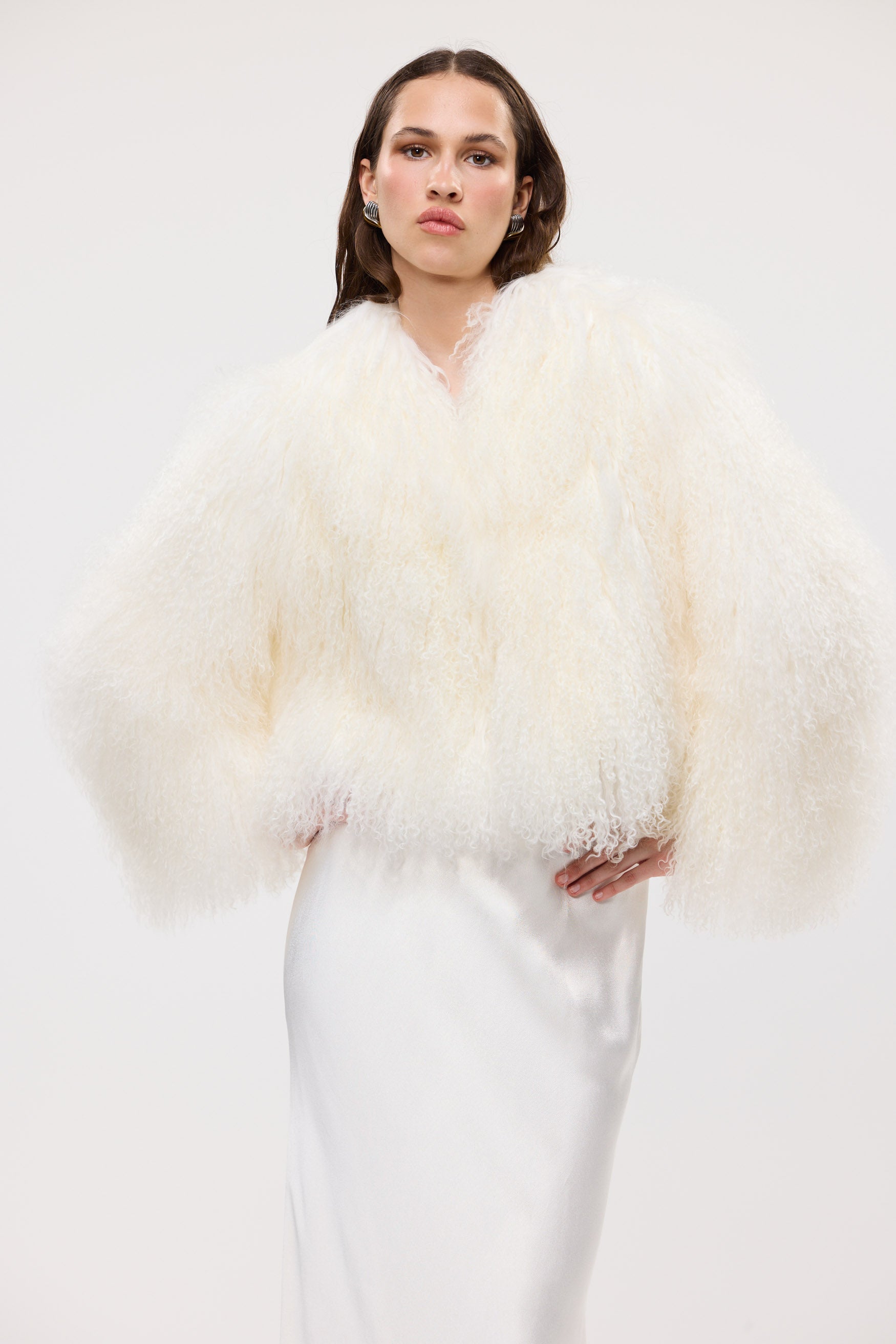 bubish Georgina Jacket - White WOOL SHEARLING JACKET