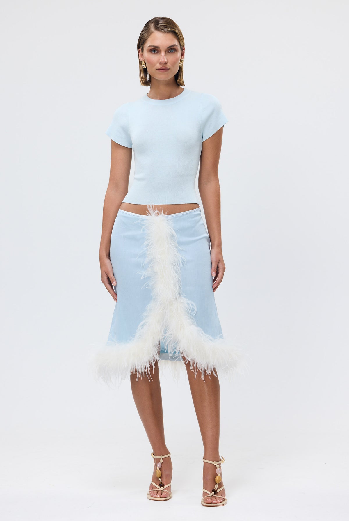 bubish Gigi Feather Skirt Pale Blue FEATHER SKIRT