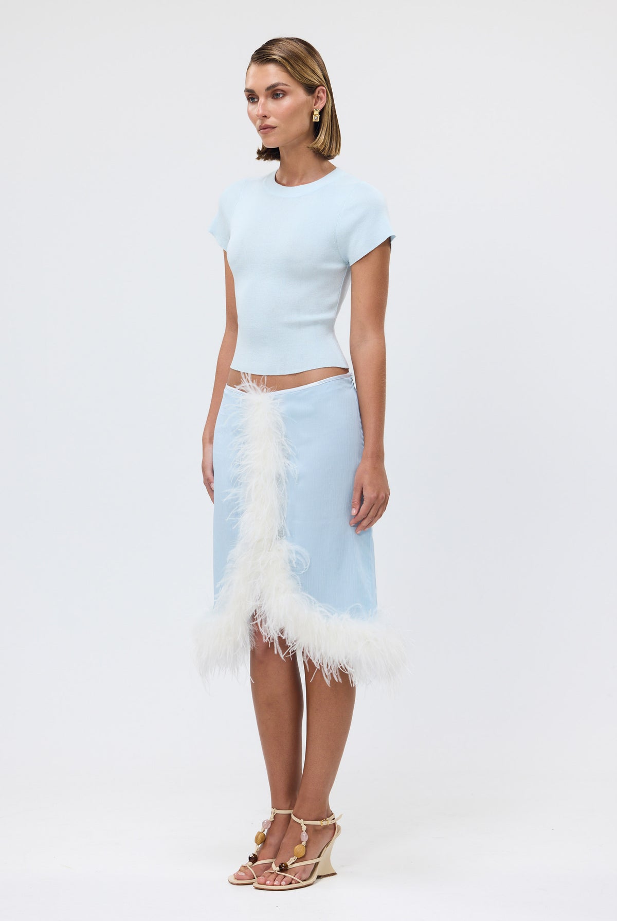 bubish Gigi Feather Skirt Pale Blue FEATHER SKIRT