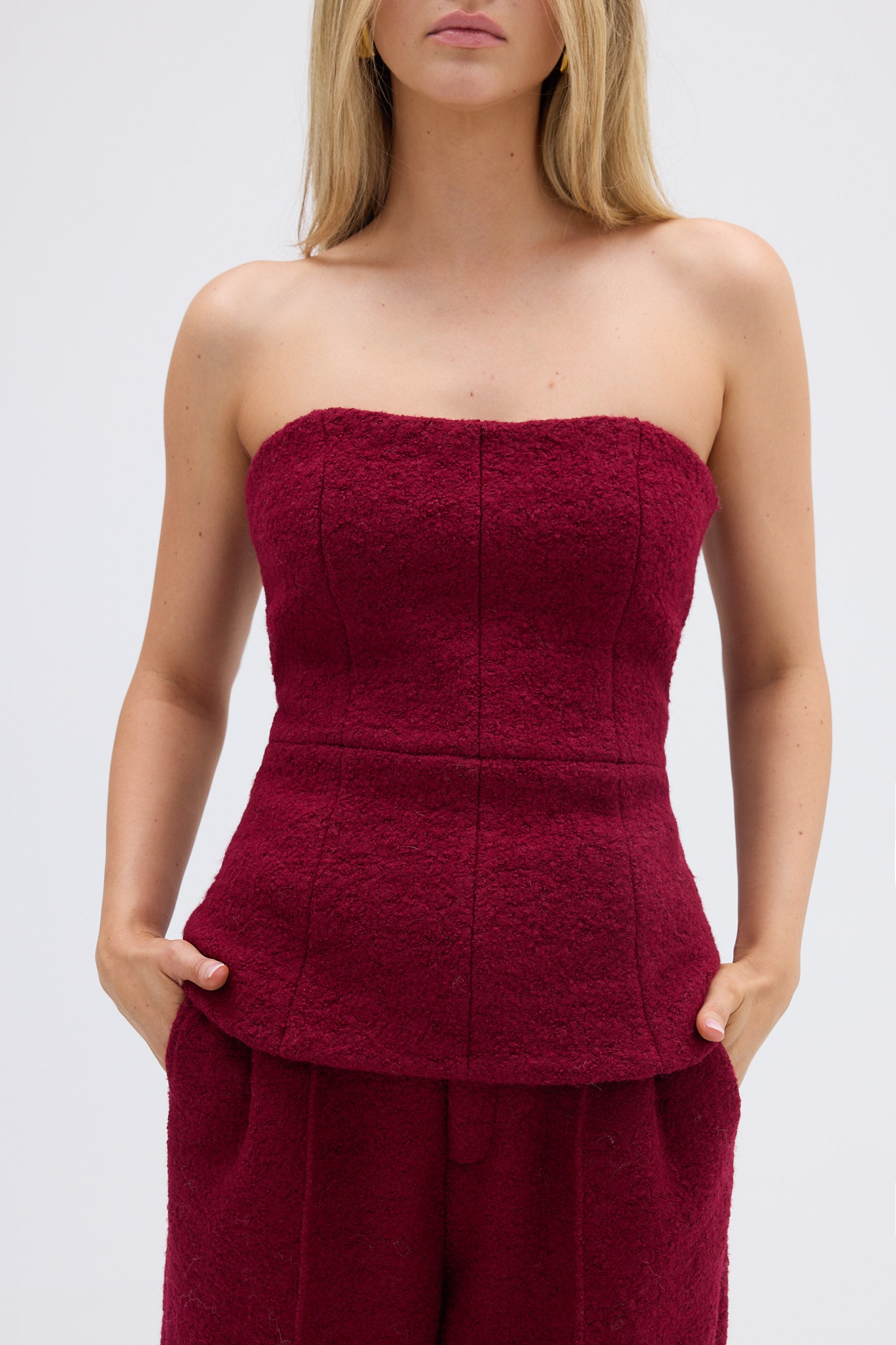 bubish Gracie Boucle Bodice - Cherry TOP