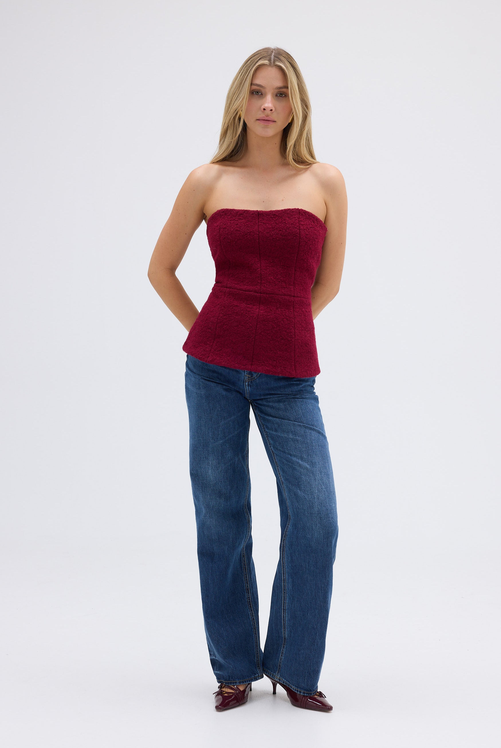 bubish Gracie Boucle Bodice - Cherry TOP