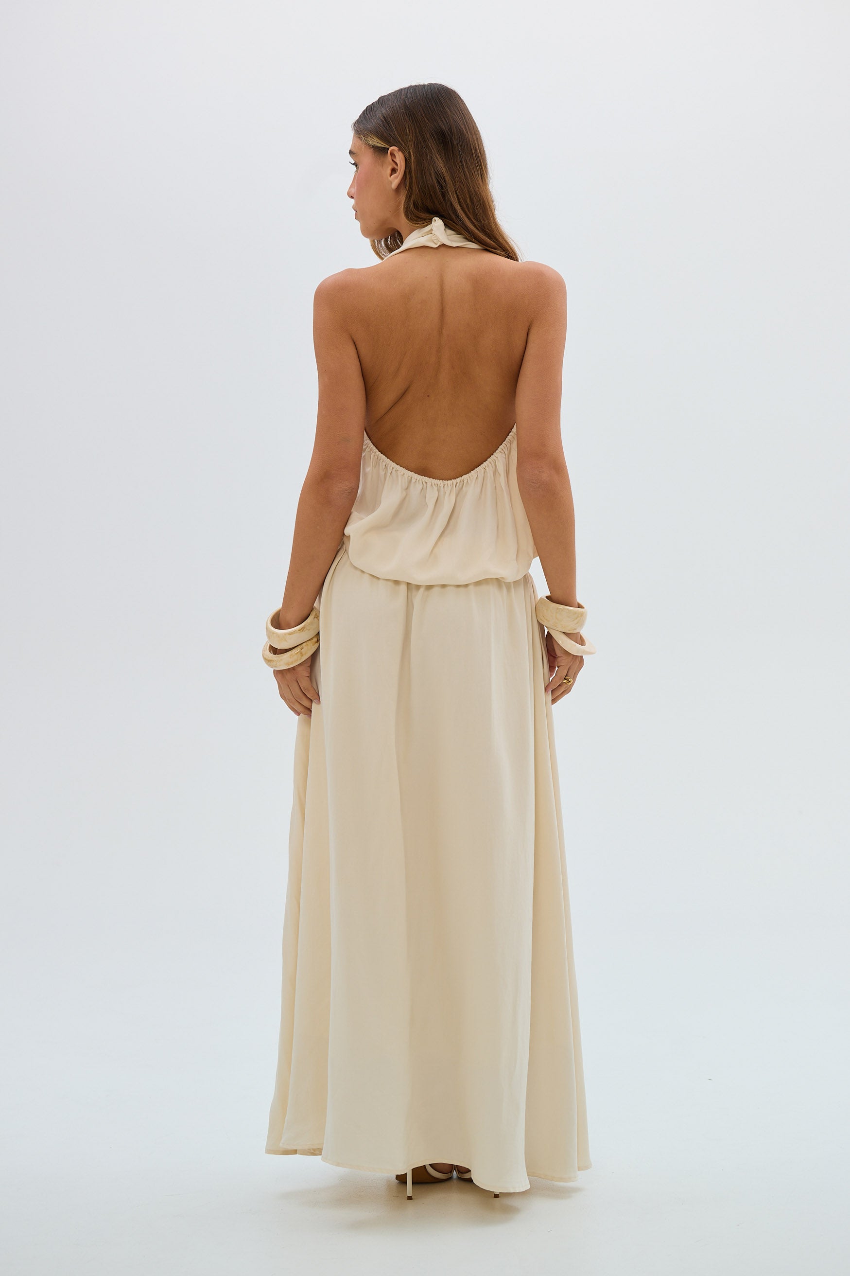 bubish Grecian Maxi Dress Ivory DRESS