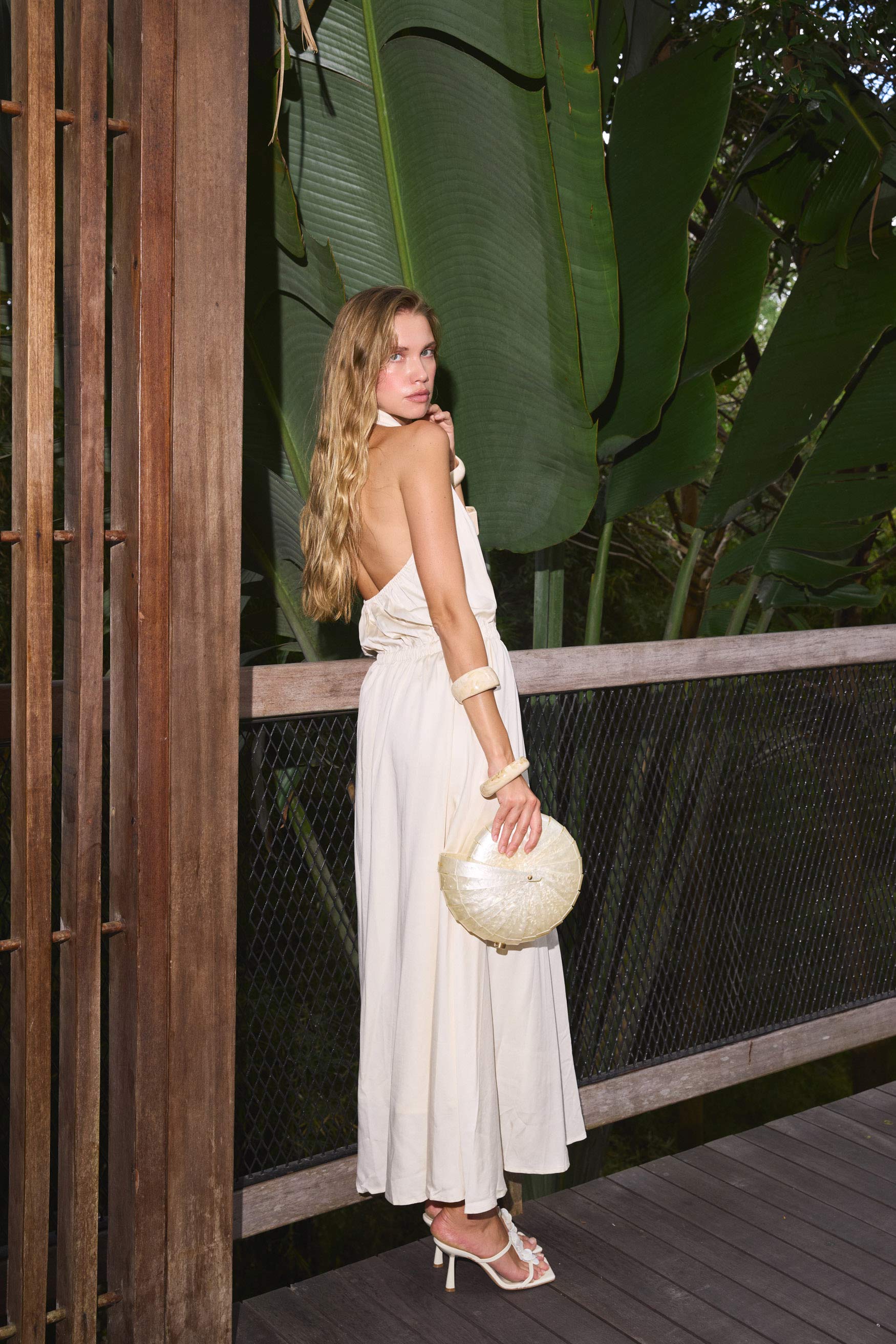 bubish Grecian Maxi Dress Ivory DRESS
