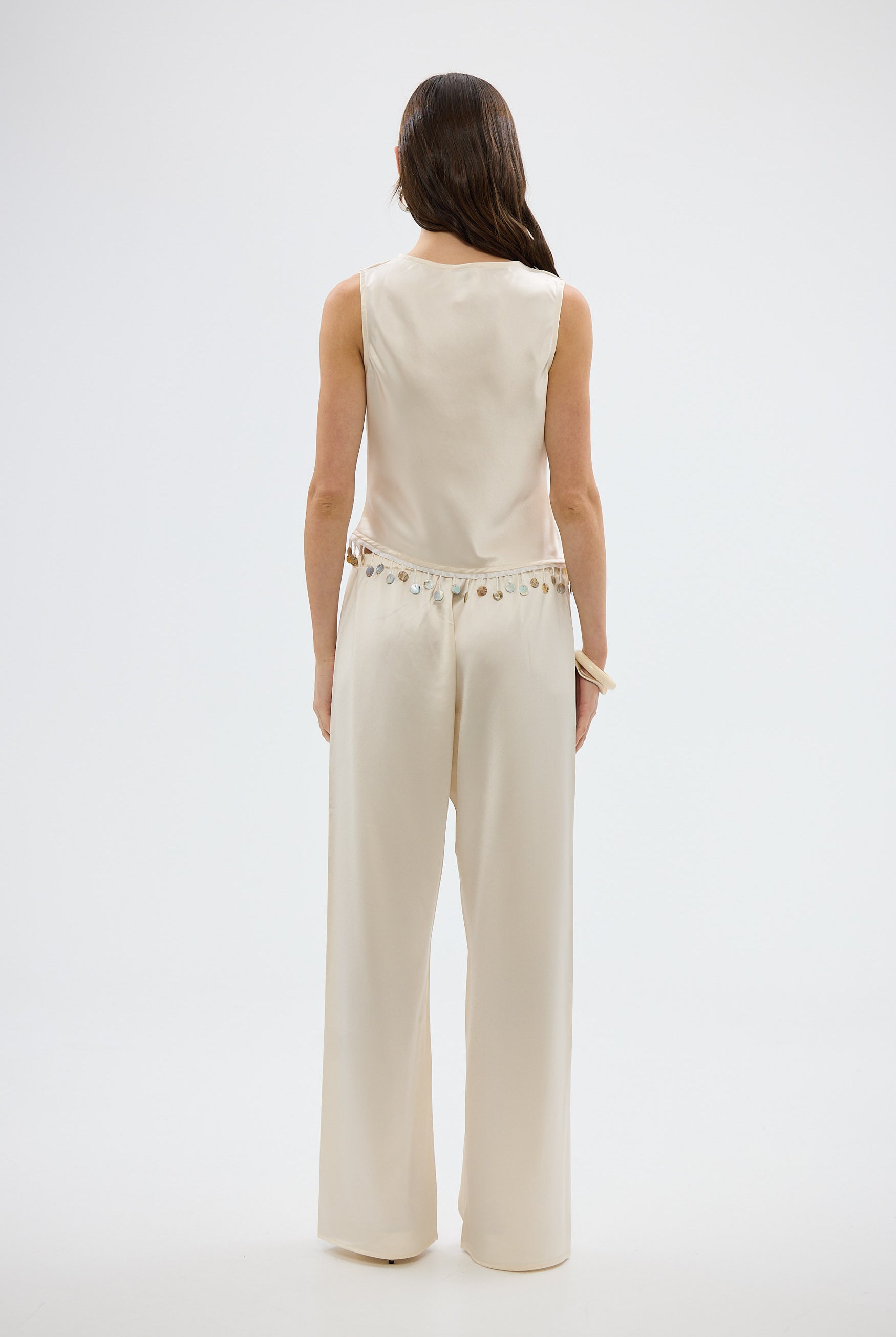 bubish Laila Shell Cowl Neck Top Ivory TOP