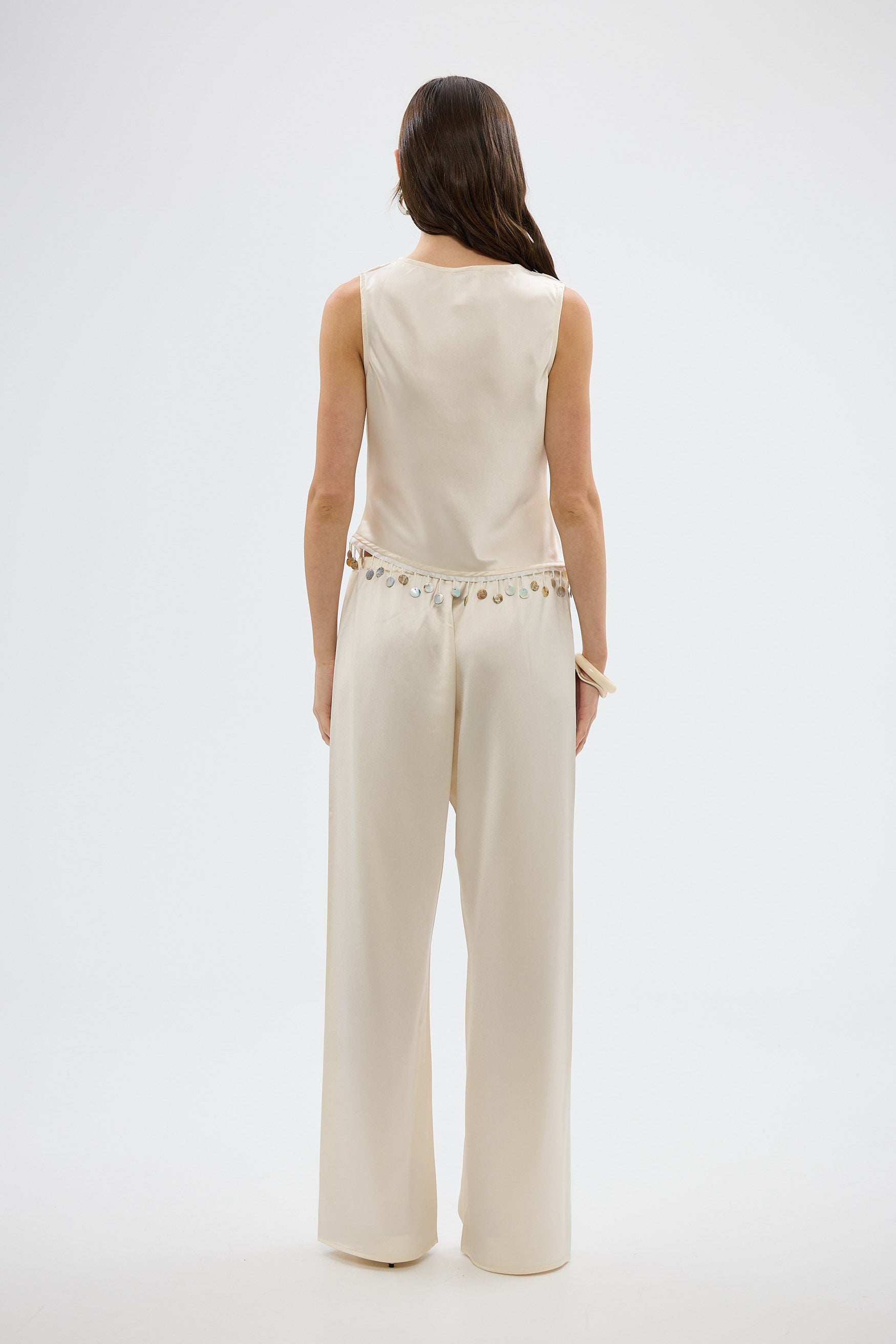 bubish Laila Shell Cowl Neck Top Ivory TOP