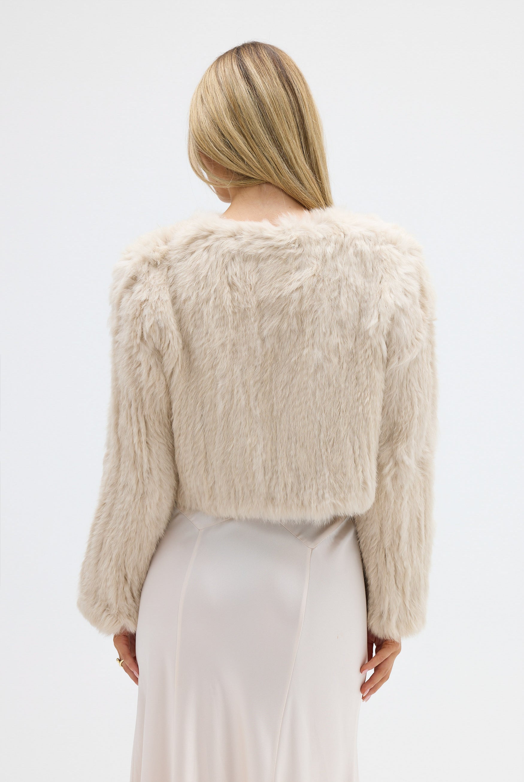 bubish Lola Crop Fur Jacket Oatmeal JACKET